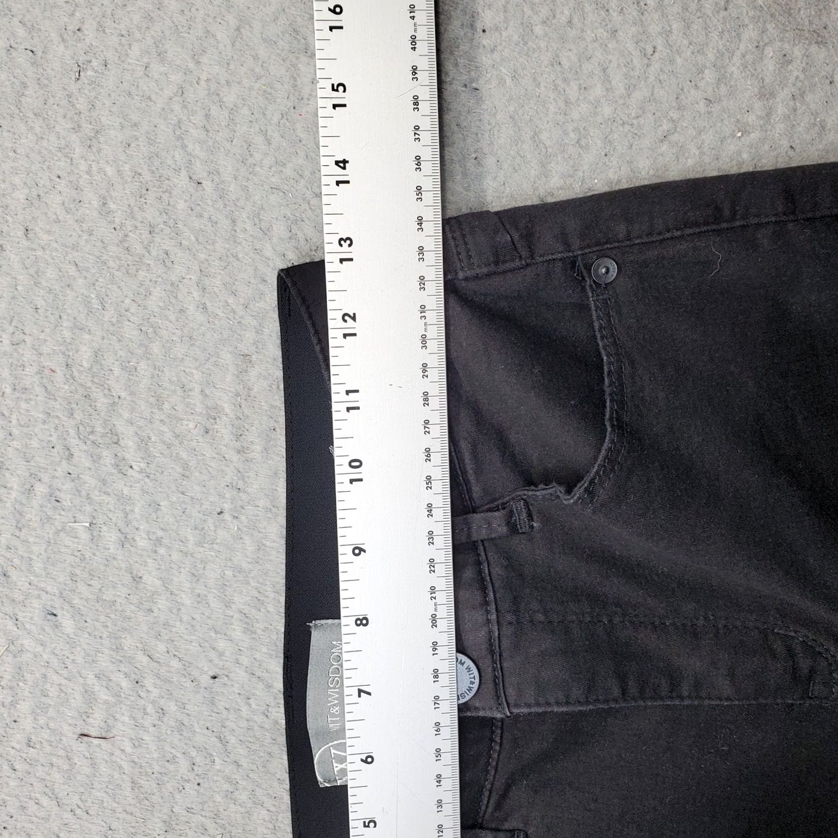 Vintage Wit & Wisdom Jeans Womens 00 Black Denim Stretch Americana Skinny Leg Streetwear Shirt Size 24" / US 00 / IT 34 - 6 Thumbnail
