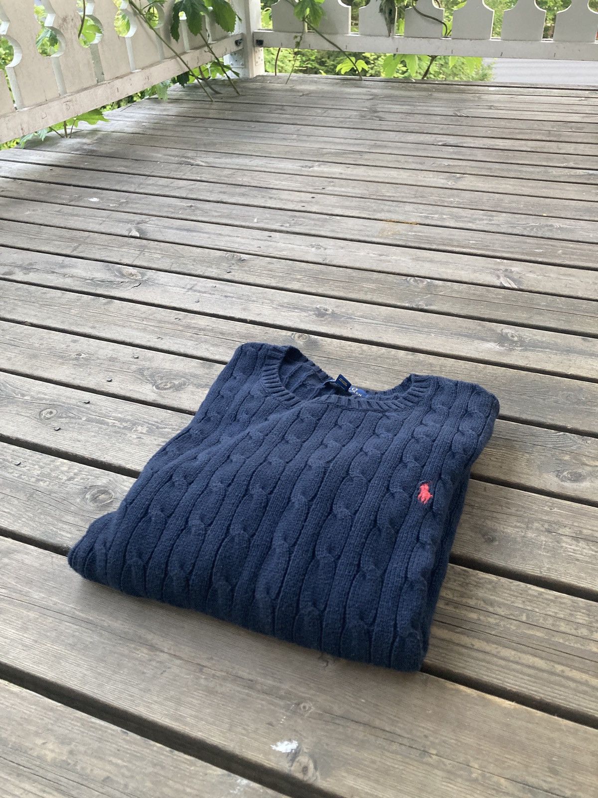 Polo Ralph Lauren Blue cableknit polo Ralph Lauren Size US XL / EU 56 / 4 - 1 Thumbnail