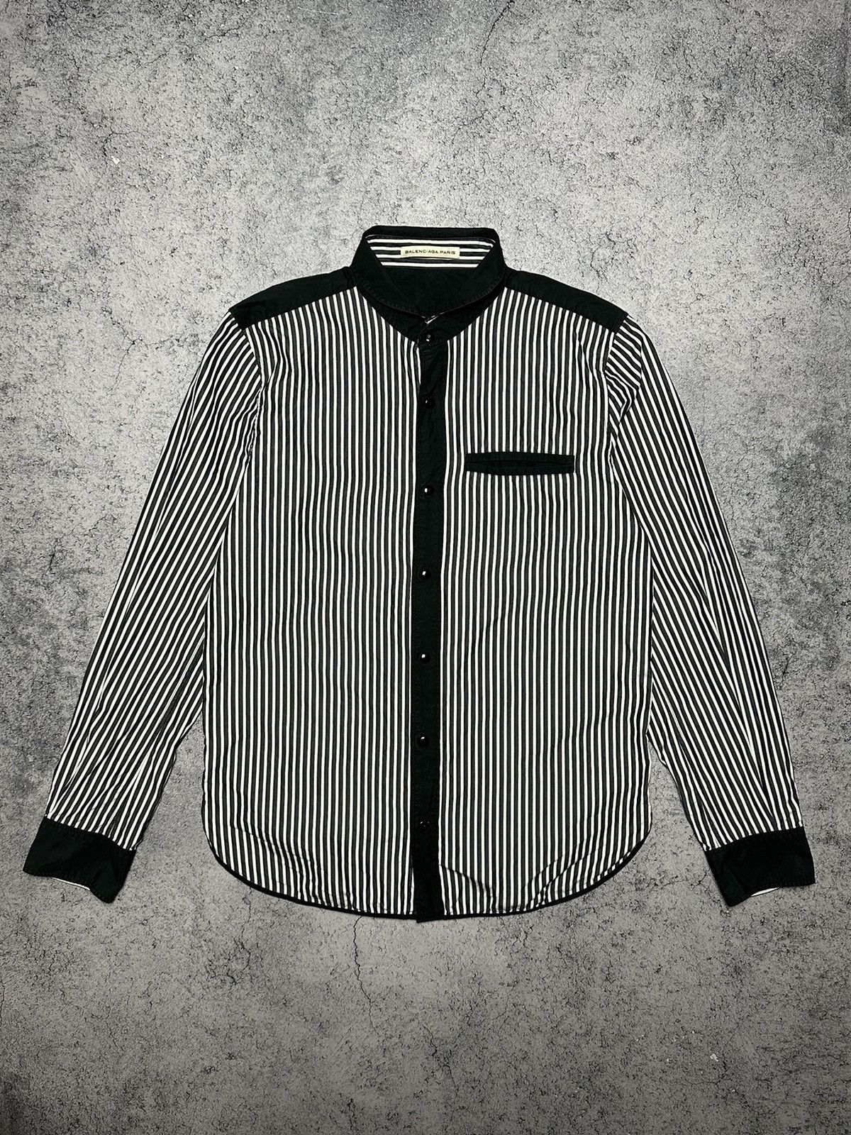 Balenciaga Vintage Balenciaga Striped Button Up Shirts Size US M / EU 48-50 / 2 - 1 Thumbnail