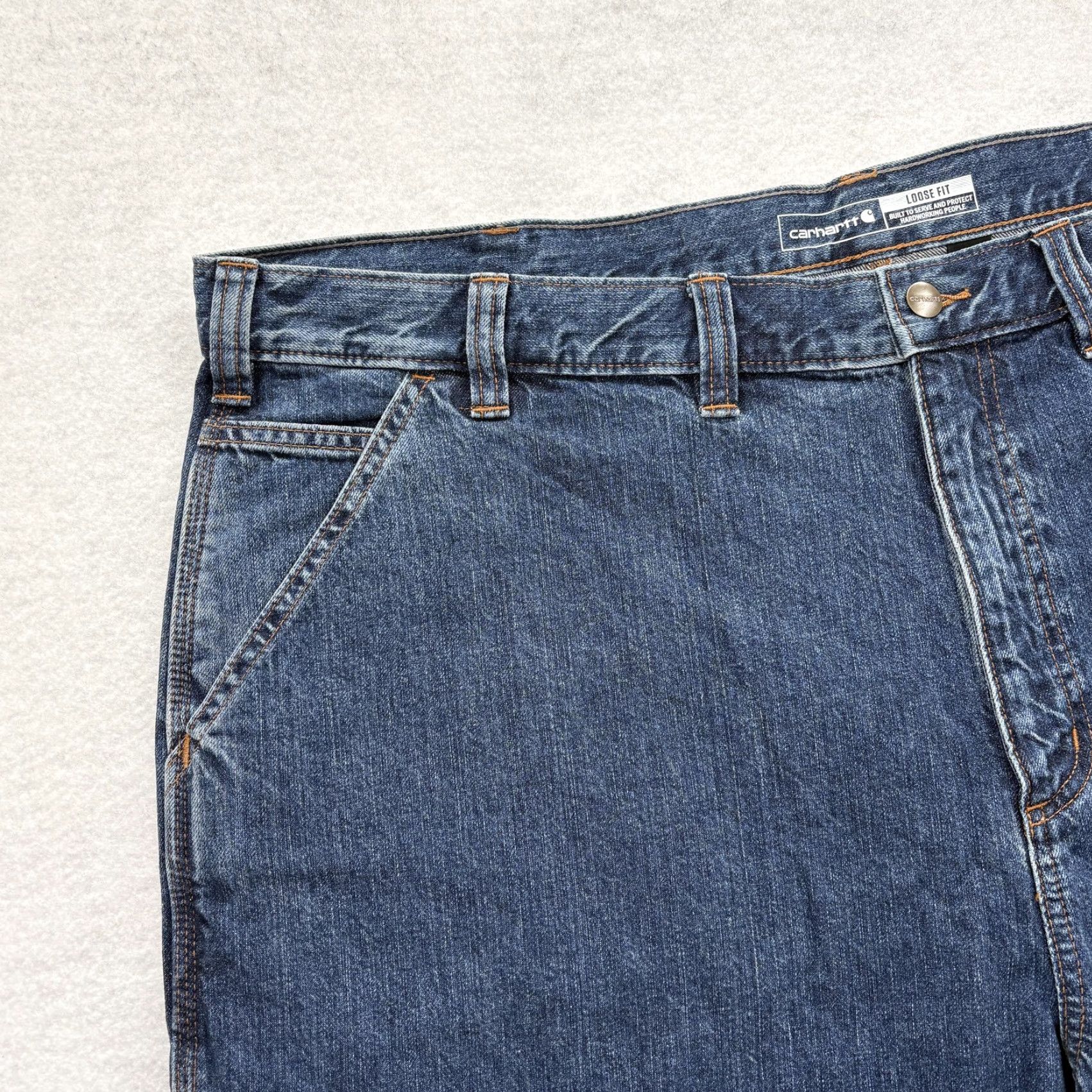 Carhartt VINTAGE Carhartt Utility Jeans Mens 44x34 Blue Medium Wash Loose Fit Denim Workwear NWT Size US 44 / EU 60 - 4 Thumbnail