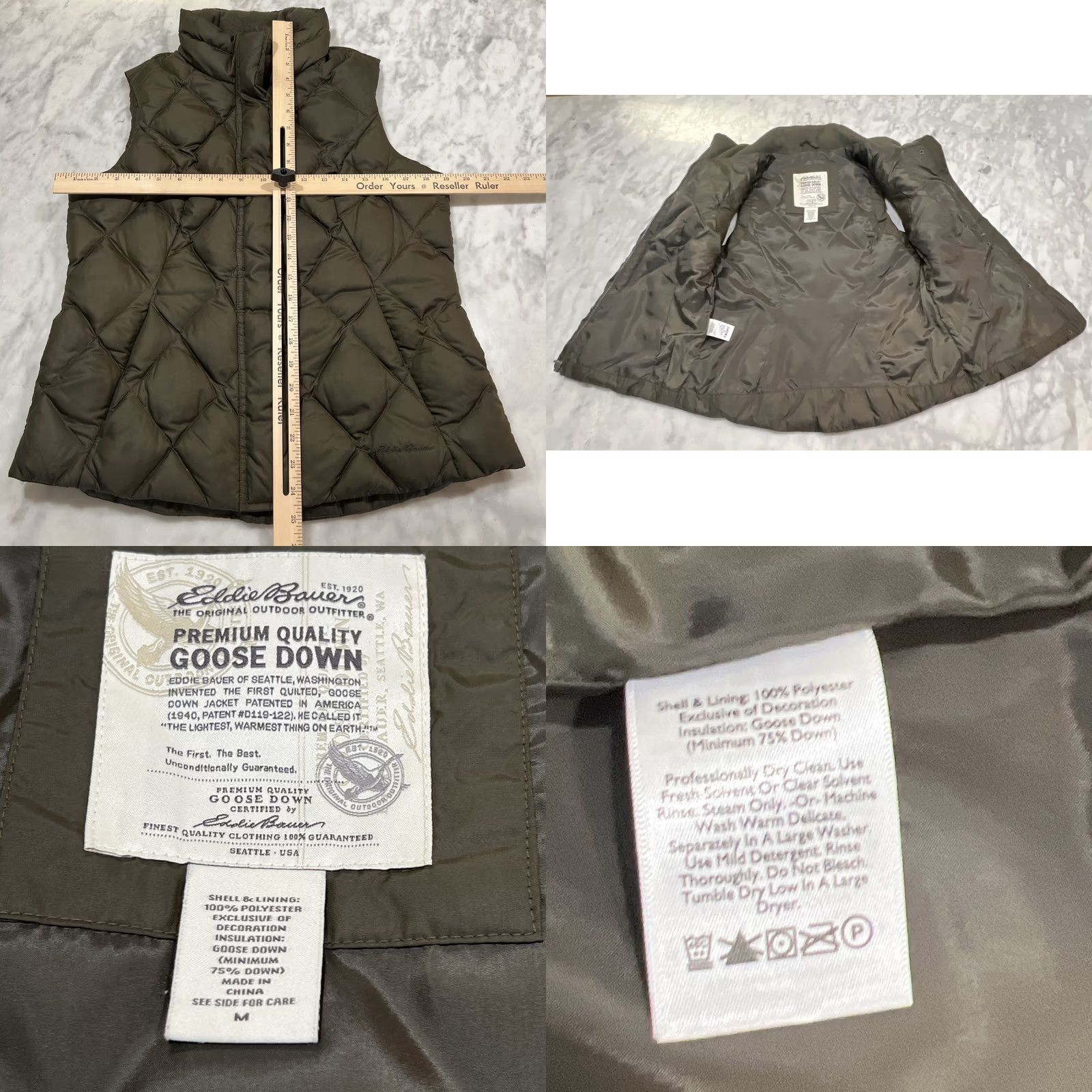 Eddie Bauer Eddie Bauer Vest Womens M Brown Quilted Puffy Goose Down Zipper Snaps Pockets Size M / US 6-8 / IT 42-44 - 8 Thumbnail