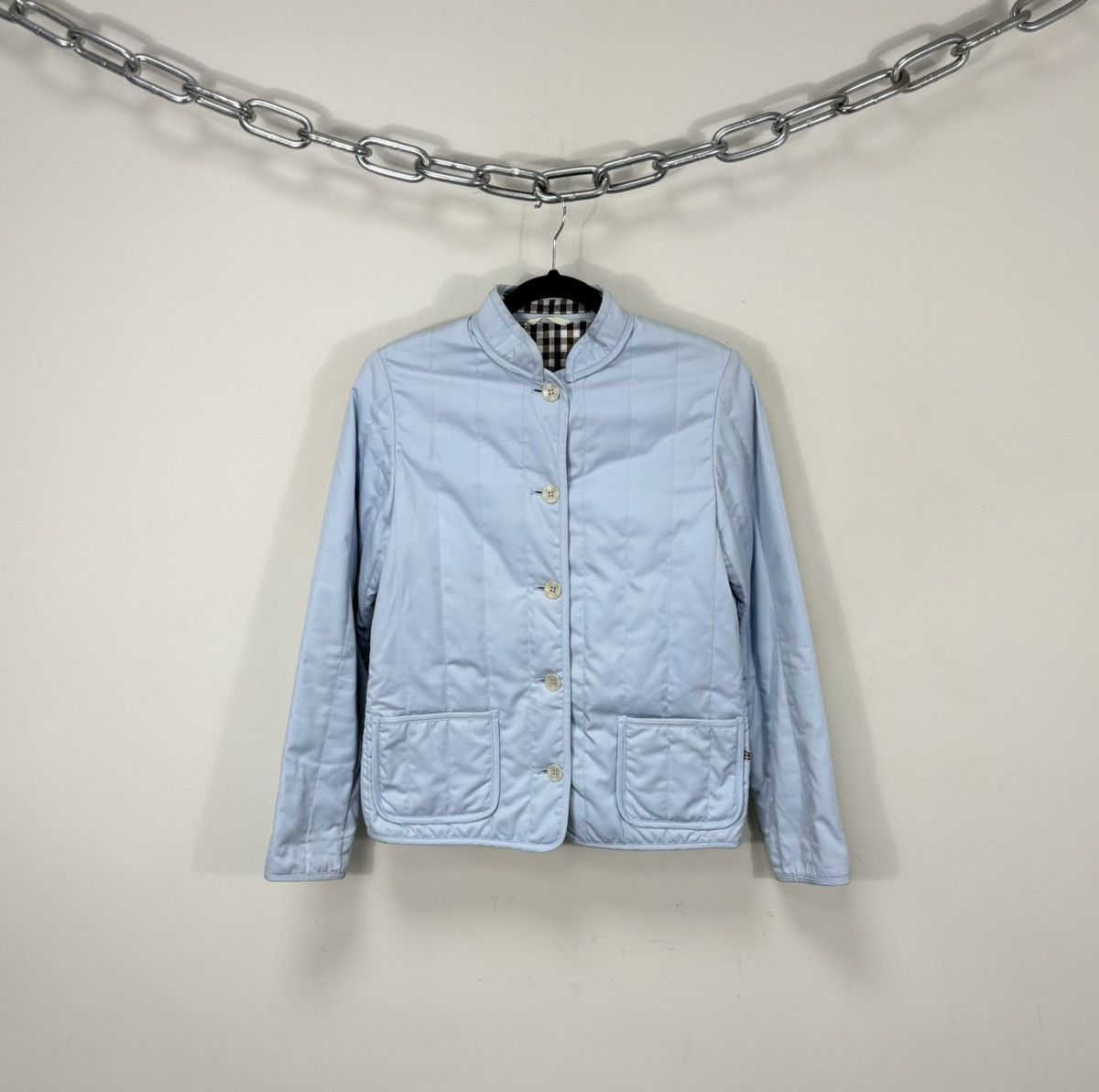 Aquascutum Aquascutum Women’s Light Blue Quilted Jacket Size S / US 4 / IT 40 - 1 Thumbnail