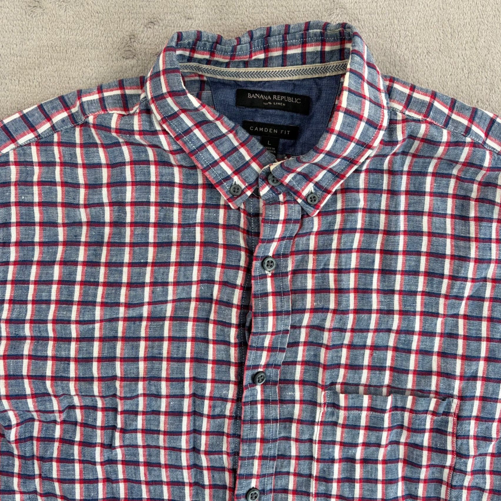 banana republic camden fit dress shirt Banana Republic | Shirts | Banana Republic Camden Fit Mens Red Check Noiron  Long Sleeve Button Shirt Sz L