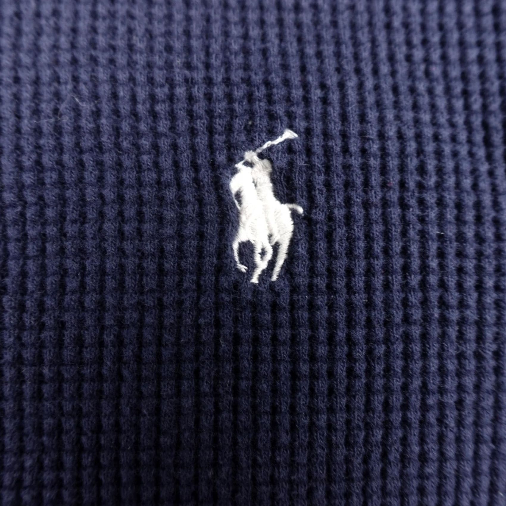 Polo Ralph Lauren Polo Ralph Lauren Thermal Shirt Mens Large Blue Waffle Knit Long Sleeve Pullover Size US L / EU 52-54 / 3 - 4 Thumbnail