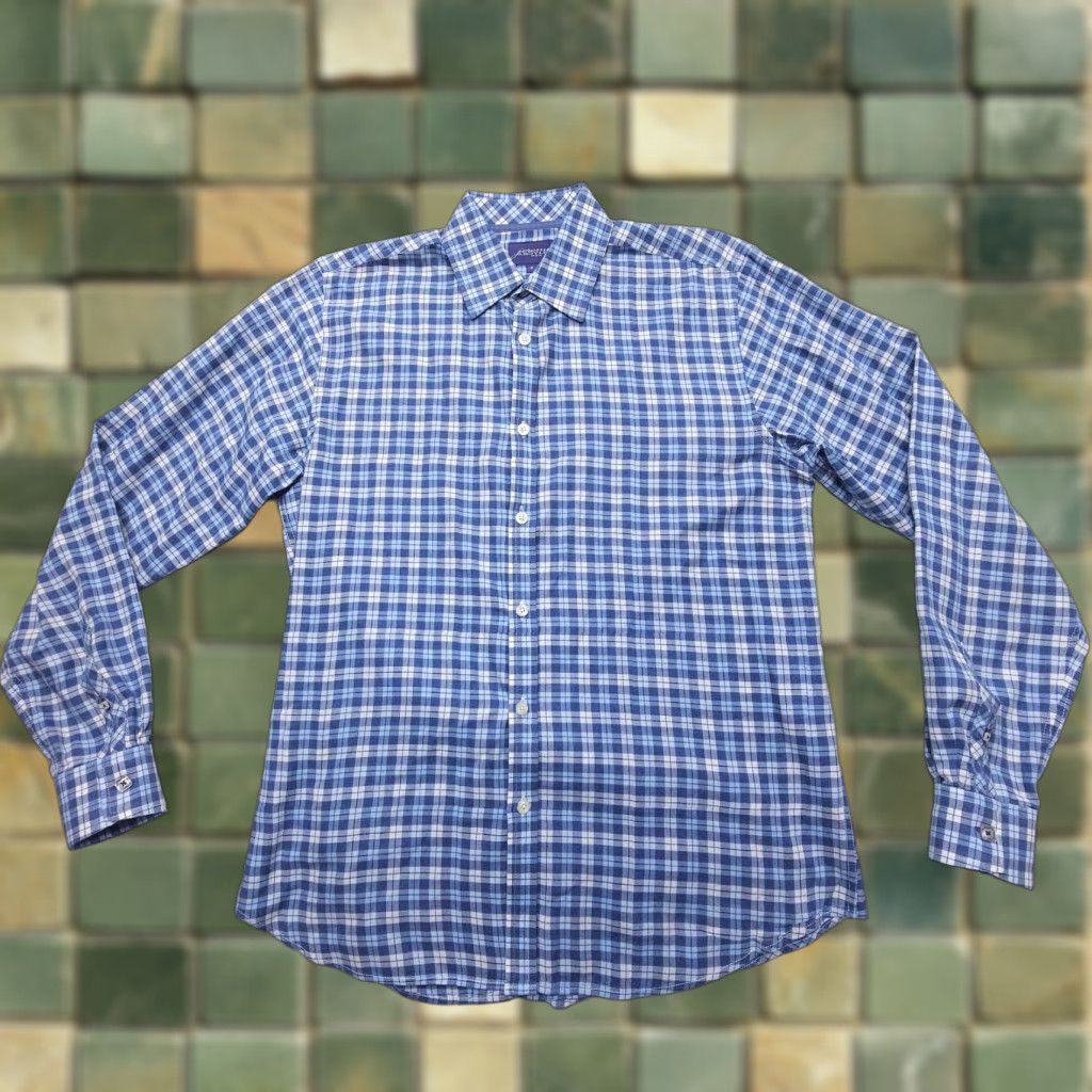 Vintage Jeremy Argyle Shirt Men’s Medium Cotton Check Long Sleeve Button-Up Collared Blue Men Size US M / EU 48-50 / 2 - 1 Thumbnail