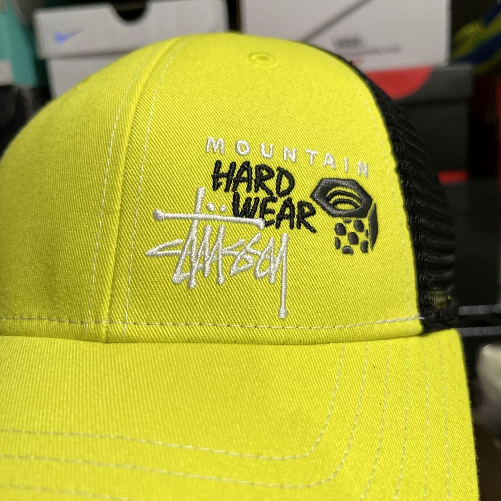 Vintage Stussy Mountain Hardwear Hat Cap Mens Adjustable Yellow Trucker Snapback Stüssy Cap Hat Men Adjustable Yellow Trucker Hat Size ONE SIZE - 4 Thumbnail