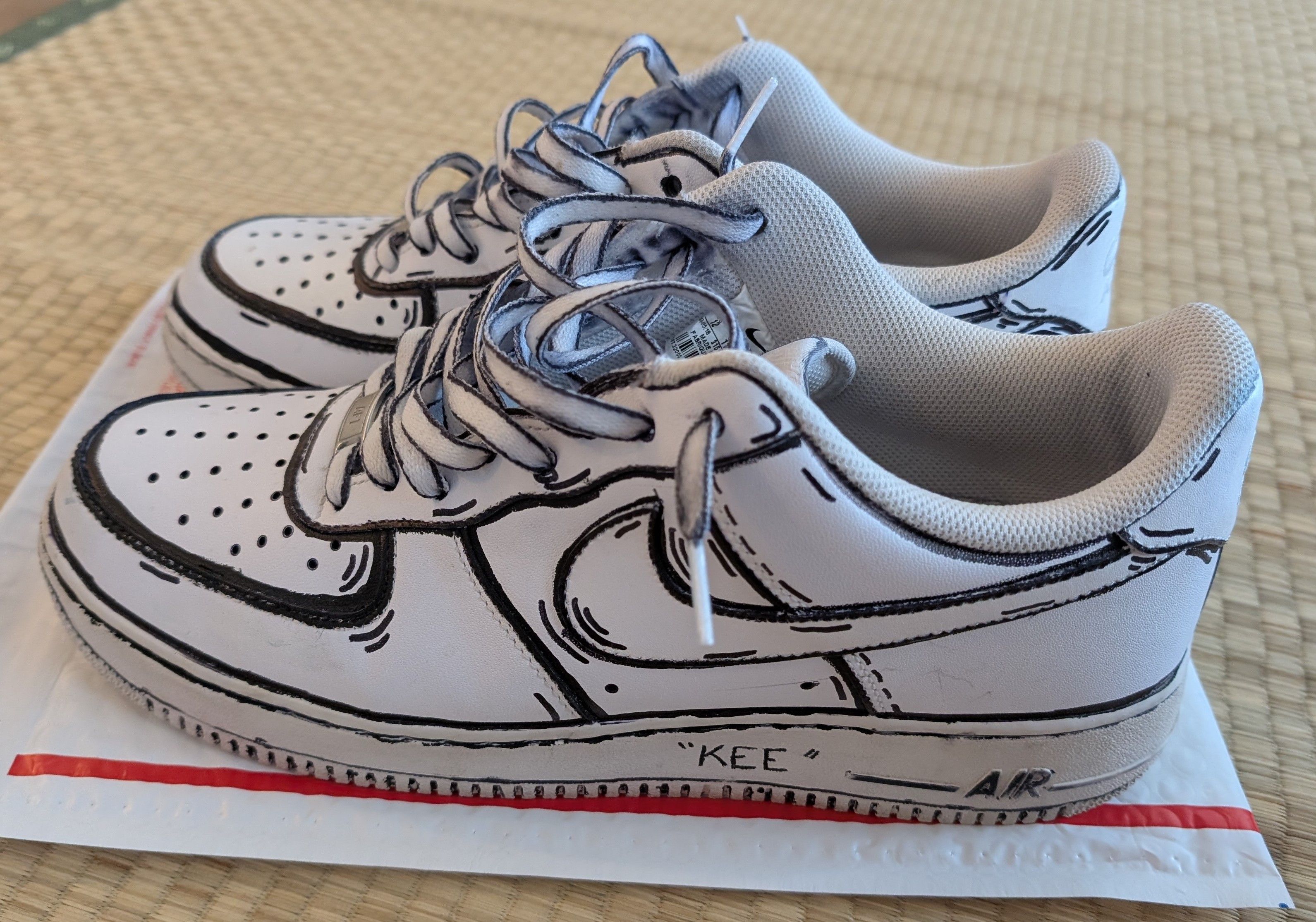 Nike AF1 Air Force One 315122-111 Cartoon Stencil Sneakers