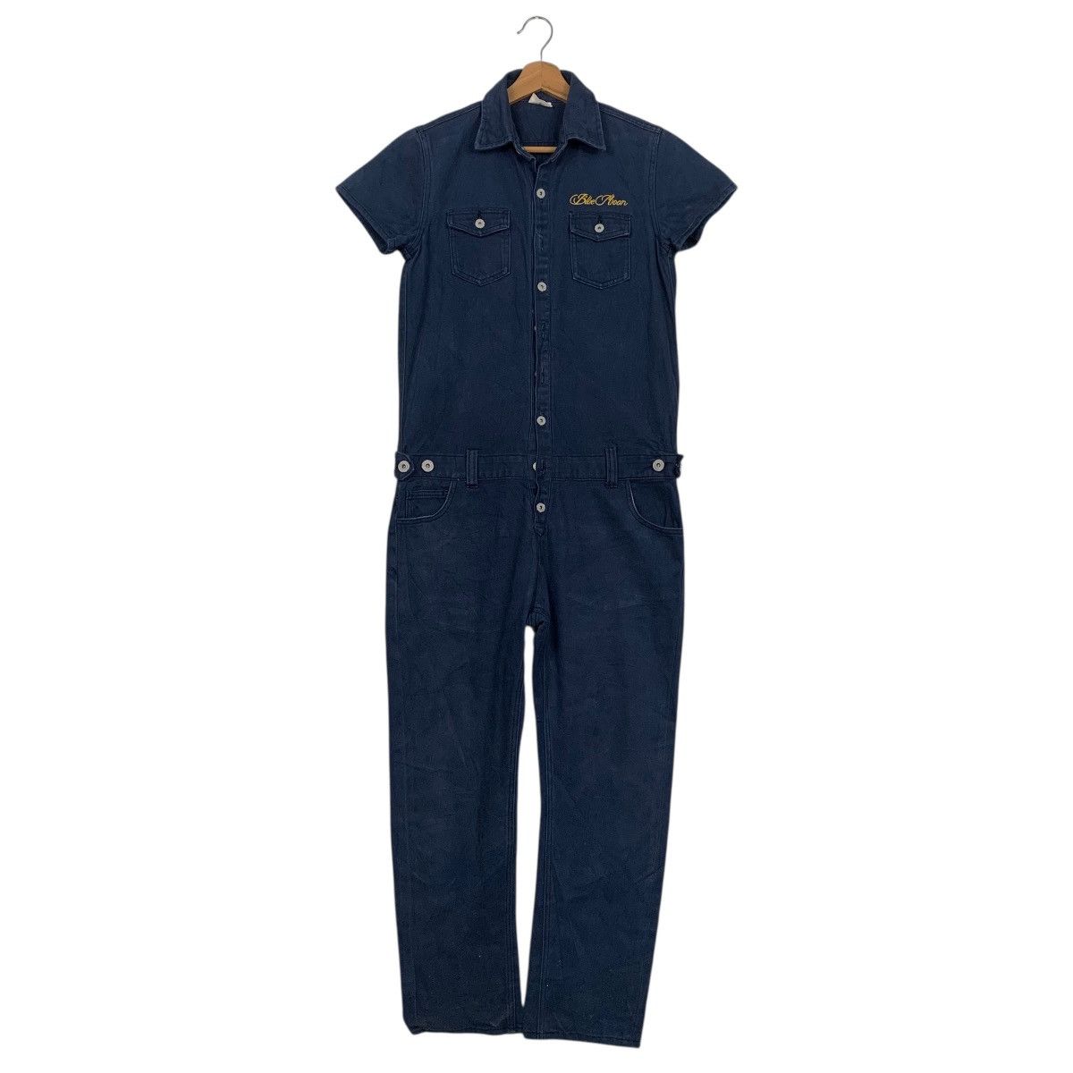 Japanese Brand Moon Blue Hoist Metropolis USA Jumpsuit Size 32" / US 10 / IT 46 - 2 Thumbnail