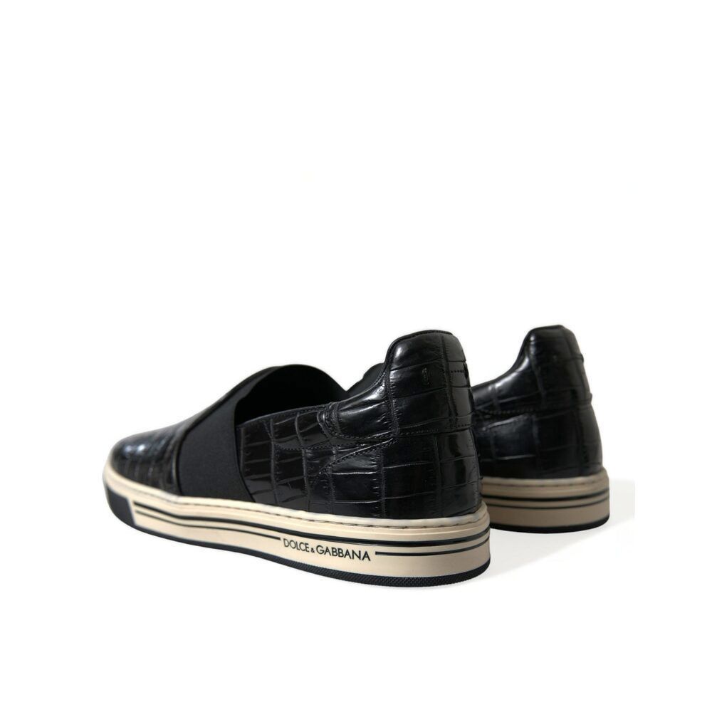 Dolce & Gabbana Dolce & Gabbana Elegant Crocodile Leather Low-Top Sneakers Size US 7 / EU 40 - 4 Thumbnail