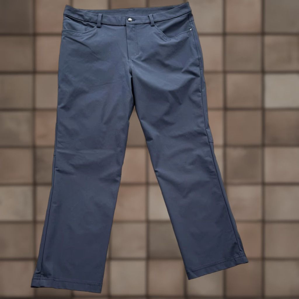 Lululemon Lululemon Pants Mens 36 Blue Chino Straight Leg Stretch 5 Pocket Casual Flat Front Zip Fly 37/29 Size US 36 / EU 52 - 1 Thumbnail