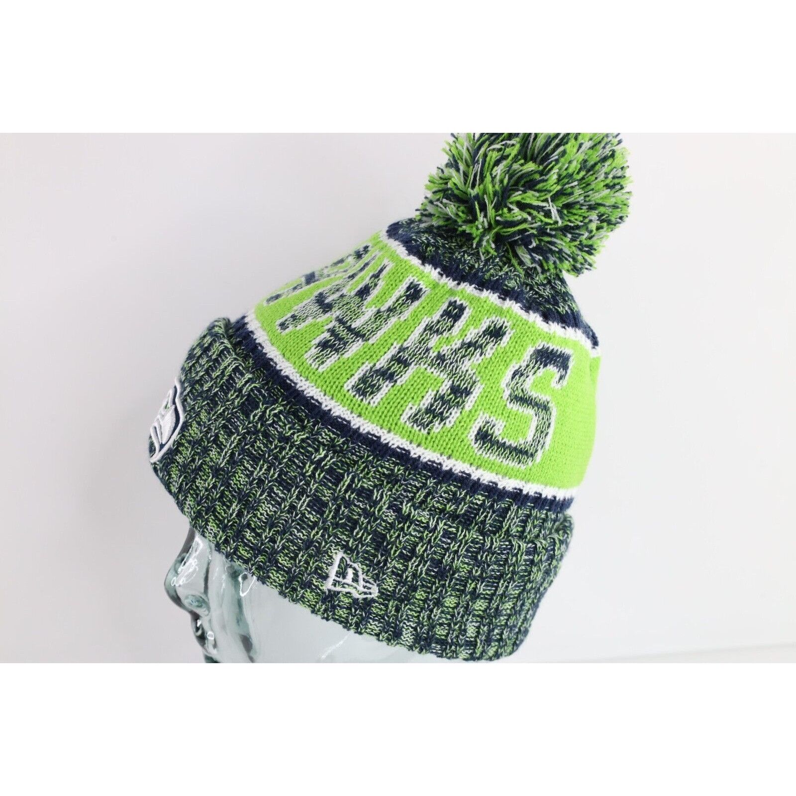 New Era New Era Seattle Seahawks Football Knit Pom Winter Beanie Size ONE SIZE - 2 Thumbnail