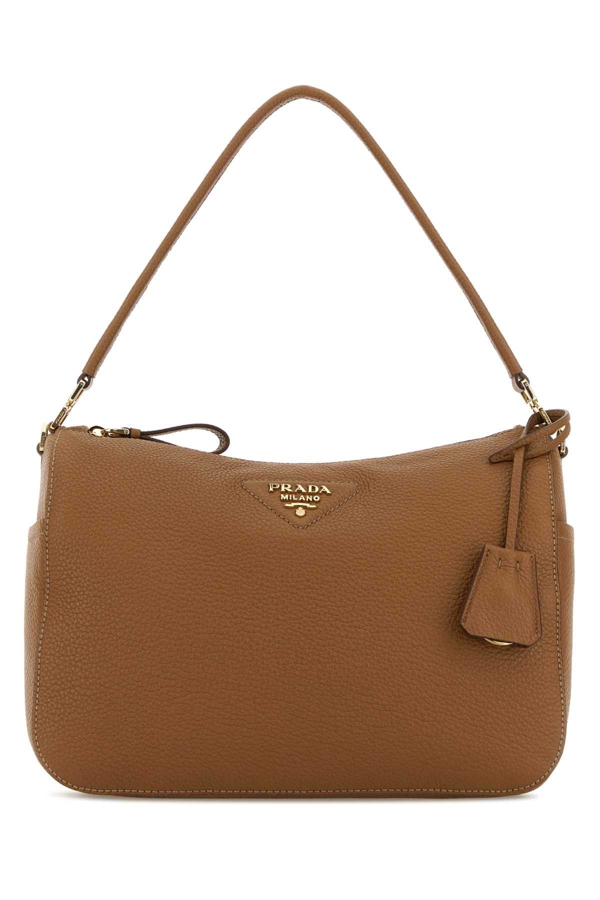 Prada Camel Leather Medium Shoulder Bag Size ONE SIZE - 1 Thumbnail