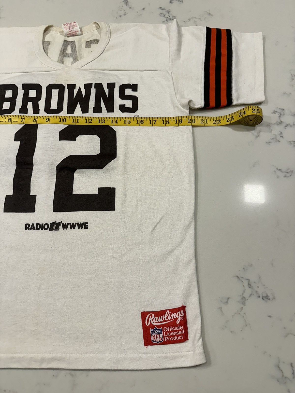 NFL × Vintage Rawlings 1980s NFL Cleveland Browns Jersey Shirt Radio Fan Size US L / EU 52-54 / 3 - 9 Thumbnail