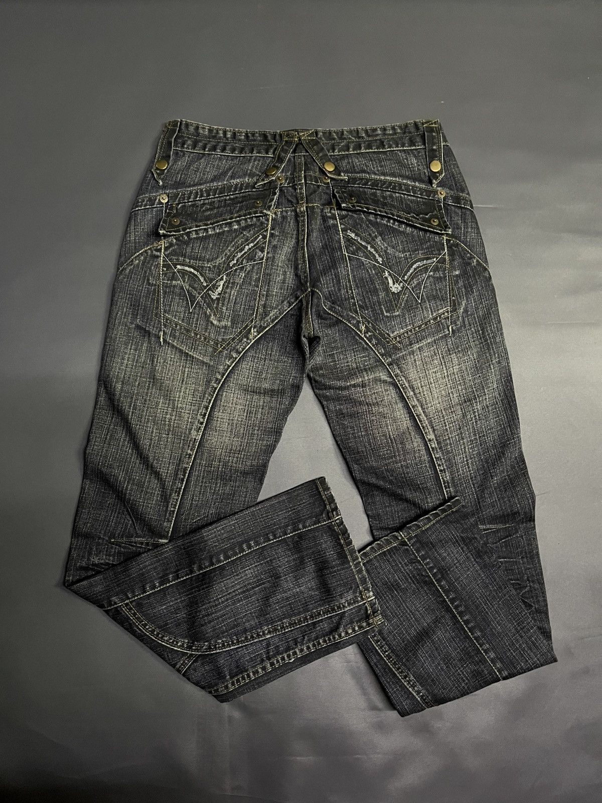 Japanese Brand × Le Grande Bleu (L.G.B.) FLARED RARE PUNK STYLE JAPANESE BRAND DESIGNER JEANS Size US 33 - 10 Thumbnail