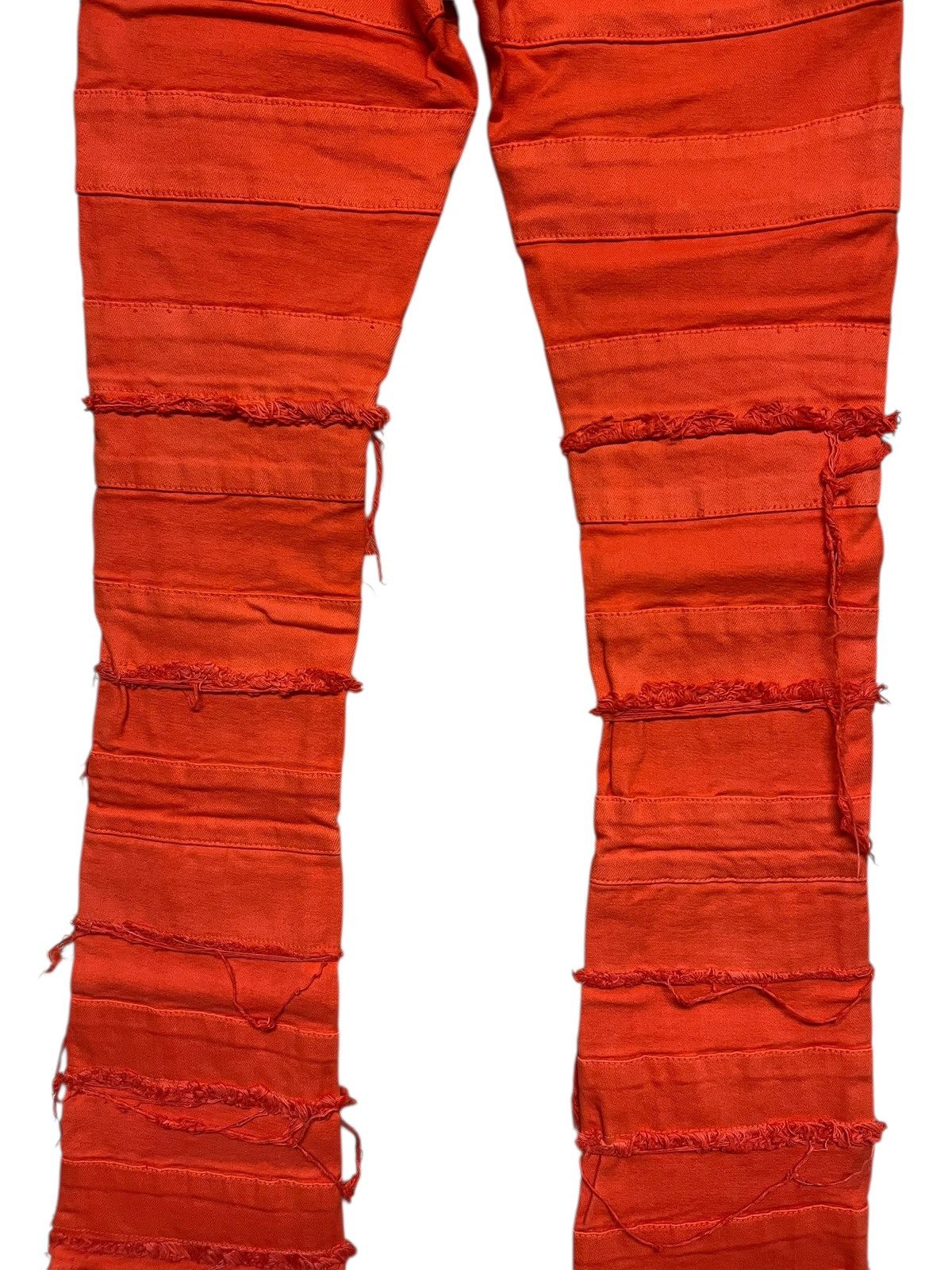 Valabasas Valabasas Stacked Distressed Denim Orange Patchwork Jeans Size US 30 / EU 46 - 9 Thumbnail