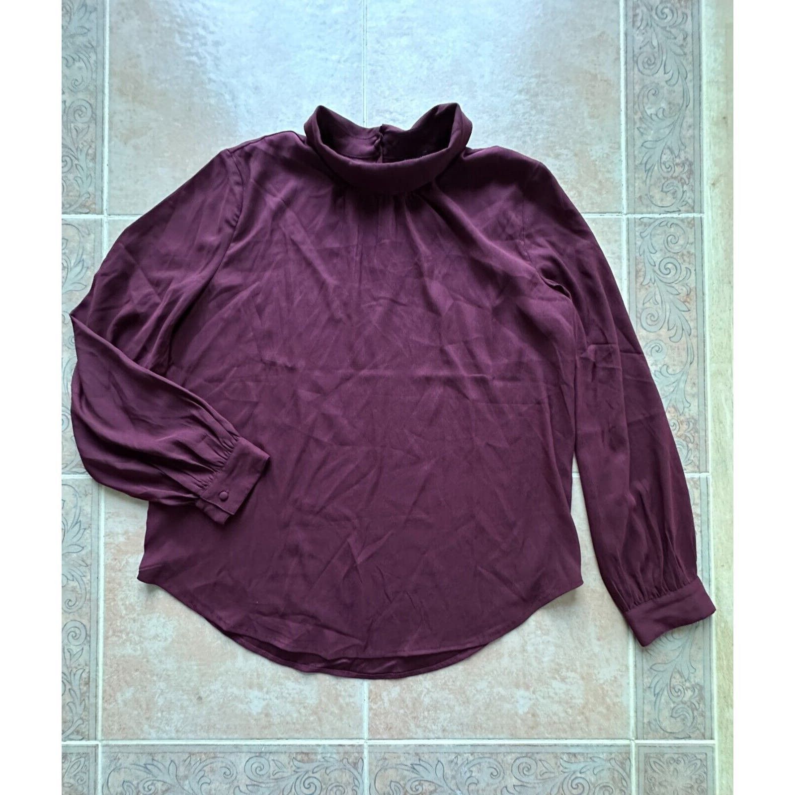 Ann Taylor Ann Taylor Long-sleeve Tunic blouse collared maroon Women M Size M / US 6-8 / IT 42-44 - 1 Thumbnail