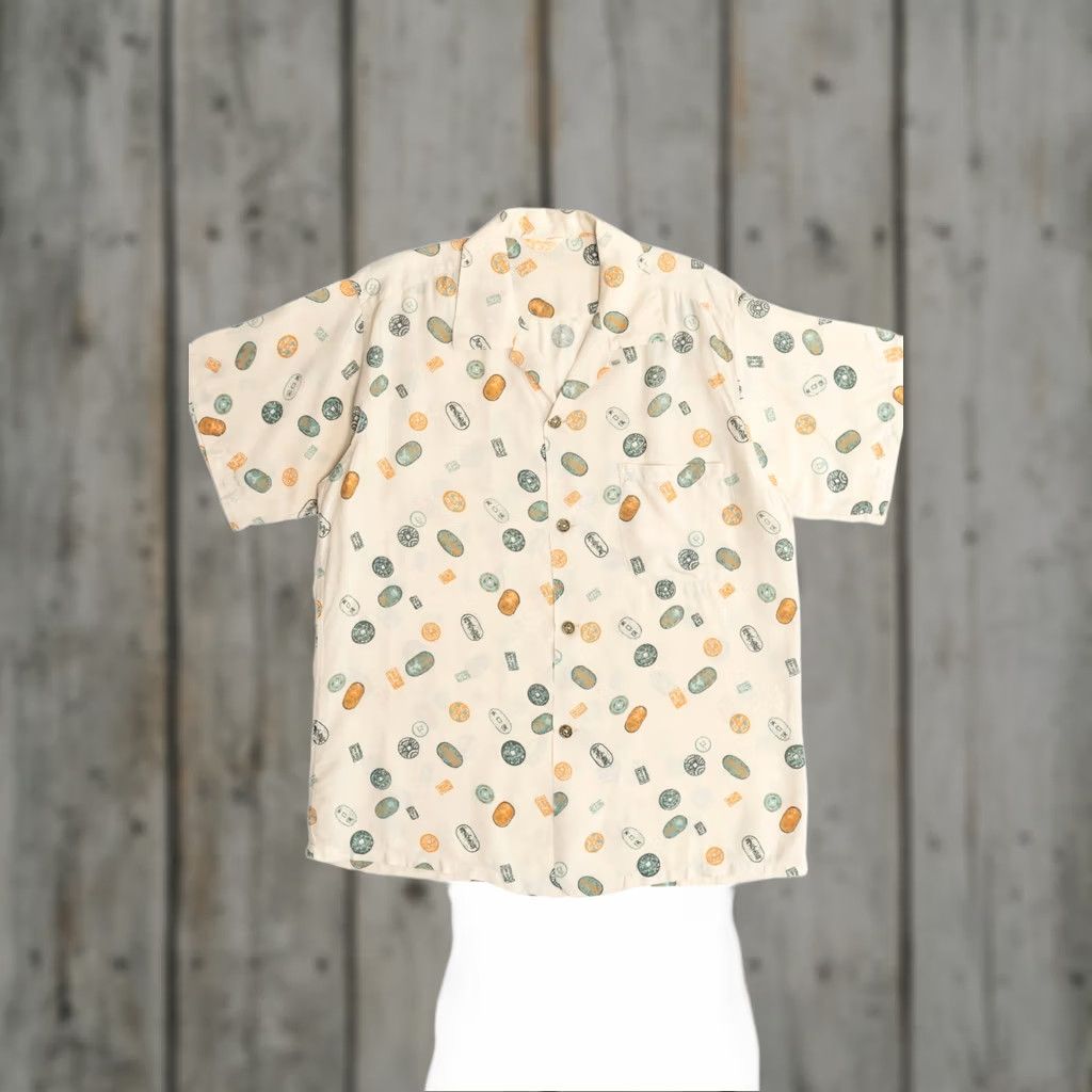 J Brand VINTAGE Hookano Hawaiian Shirt Silk Beige 1950s Short Sleeve L Mens Size US L / EU 52-54 / 3 - 1 Thumbnail