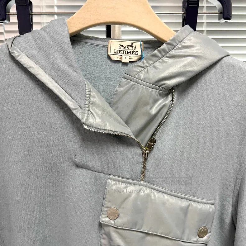 Hermes Hermes Zip-up hooded sweatshirt with irregular design, pie Size S / US 4 / IT 40 - 3 Thumbnail