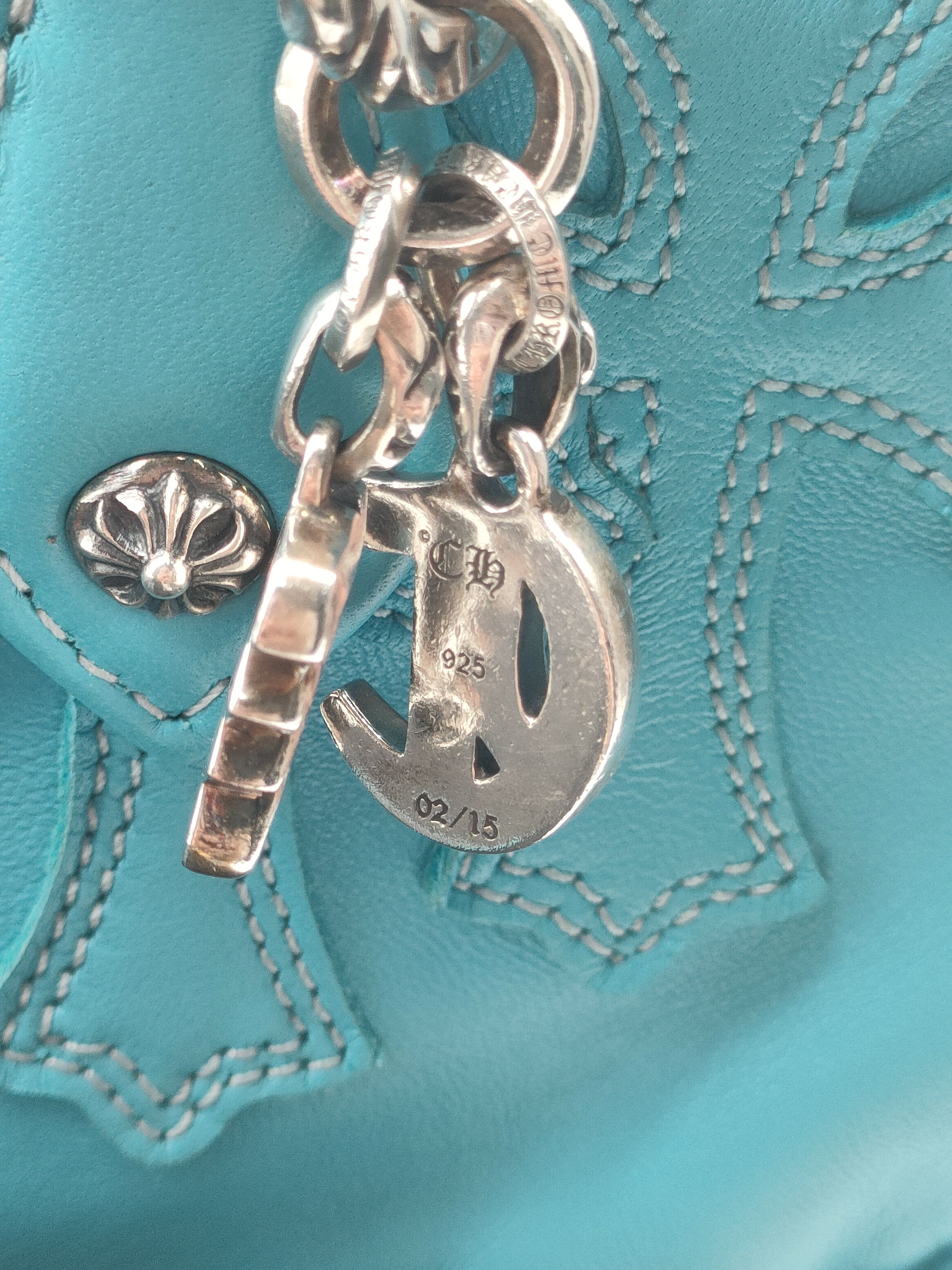 Chrome Hearts Chrome Hearts Blue Leather Cross Patch Mini Gym Bag Size ONE SIZE - 6 Thumbnail