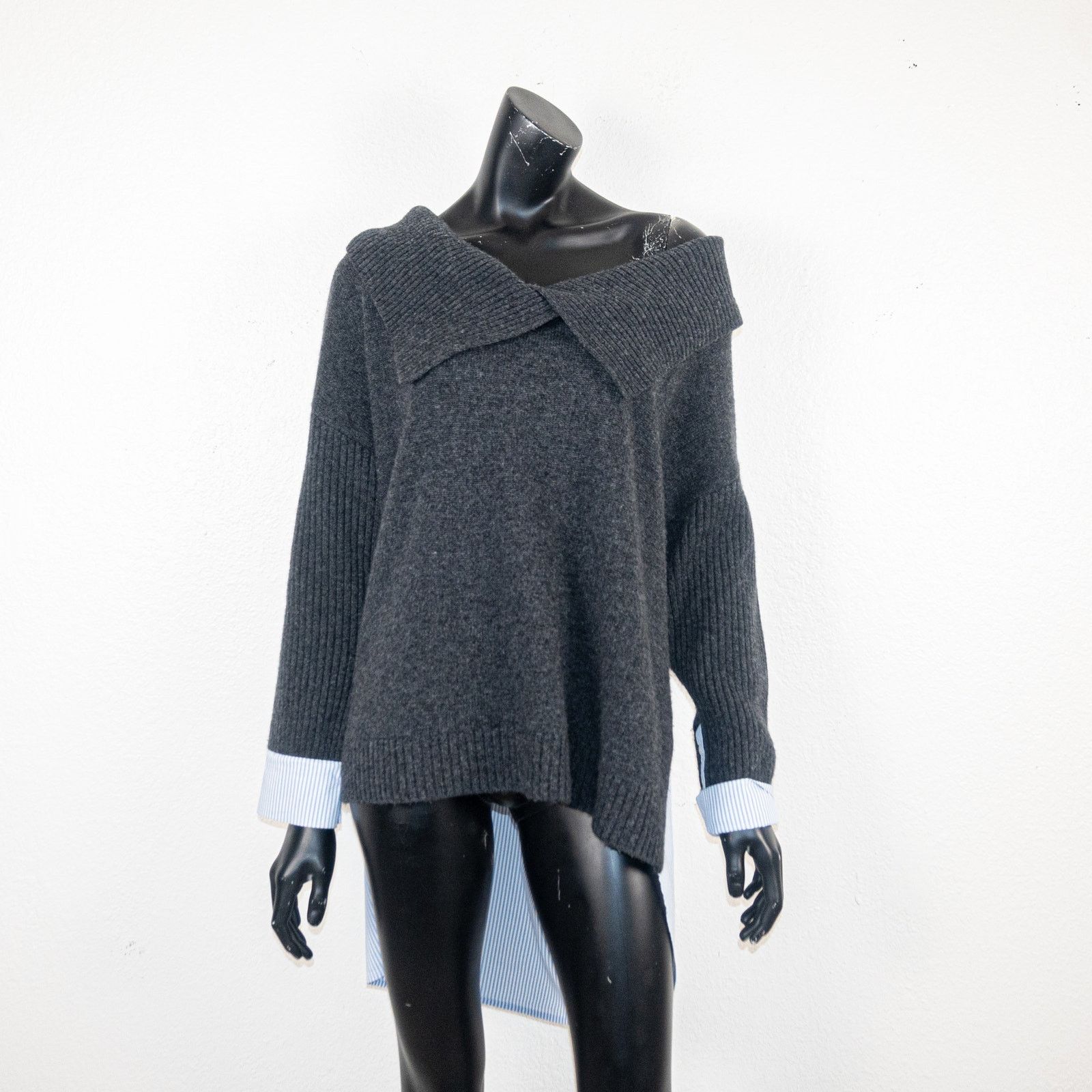 NAADAM NAADAM $325 Off The shoulder Tunic Top Gray wool cashmere Size XL / US 12-14 / IT 48-50 - 2 Thumbnail