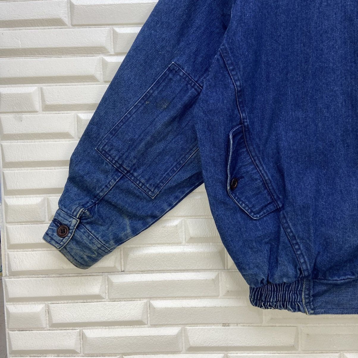 Trussardi Vintage Trussardi Oversize Loose Bomber Style Denim Jacket Size US S / EU 44-46 / 1 - 16 Thumbnail