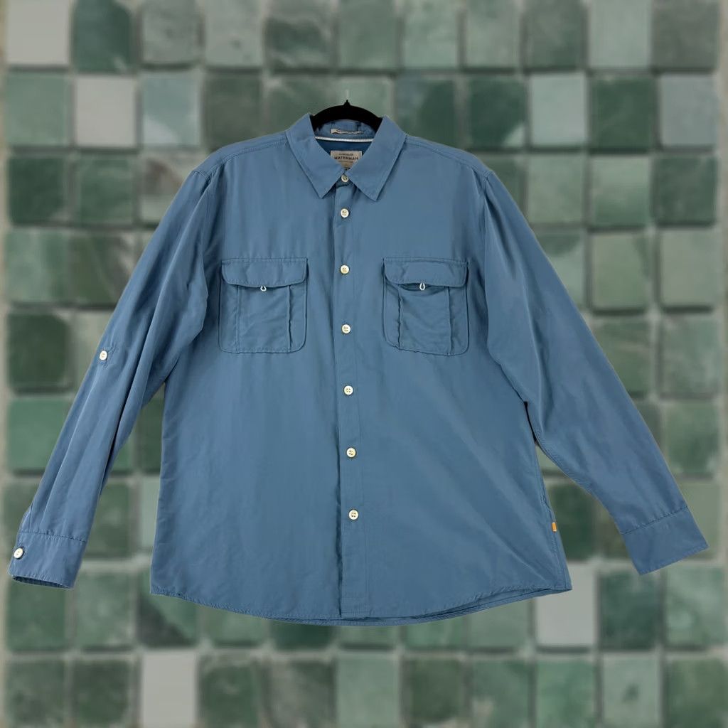 Quiksilver Quiksilver Waterman Collection Mens Medium Blue Button-Up Long Sleeve Shirt Size US M / EU 48-50 / 2 - 1 Thumbnail