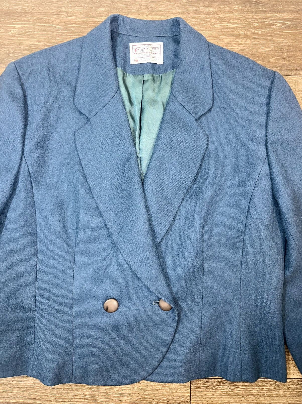 Pendleton Pendleton Women Green Pure Virgin Wool Blazer Jacket Sz 12 Size XL / US 12-14 / IT 48-50 - 2 Thumbnail