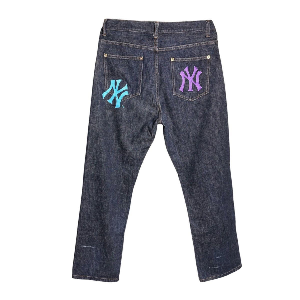 Japanese Brand Vintage LB-03 x MLB New York Yankees Logo Jeans Denim Pants Size US 34 / EU 50 - 1 Thumbnail