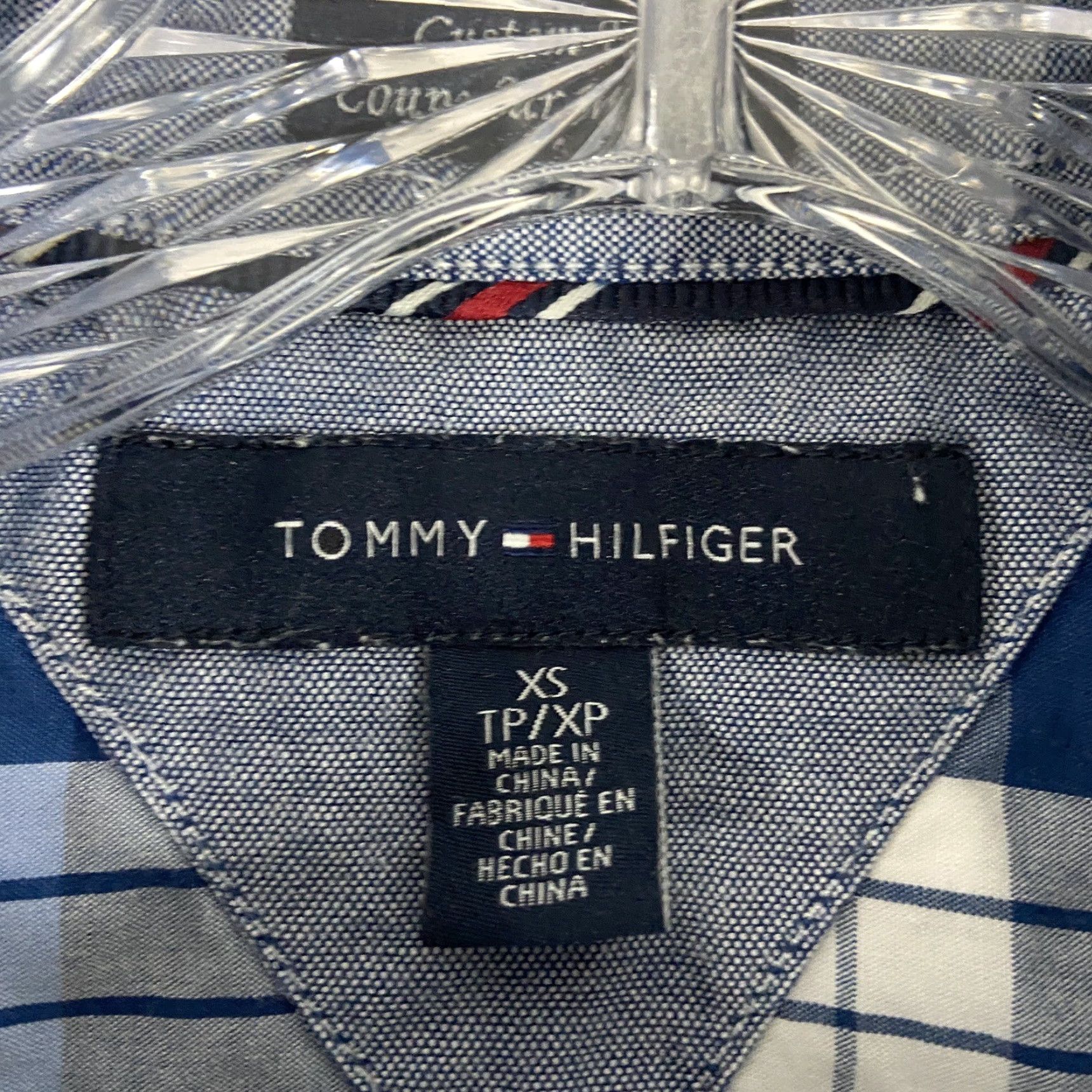 Tommy Hilfiger VINTAGE Tommy Hilfiger Button-Up Shirt Men XS Short Sleeve Plaid Blue Adults XS Men Size US 27 - 6 Thumbnail