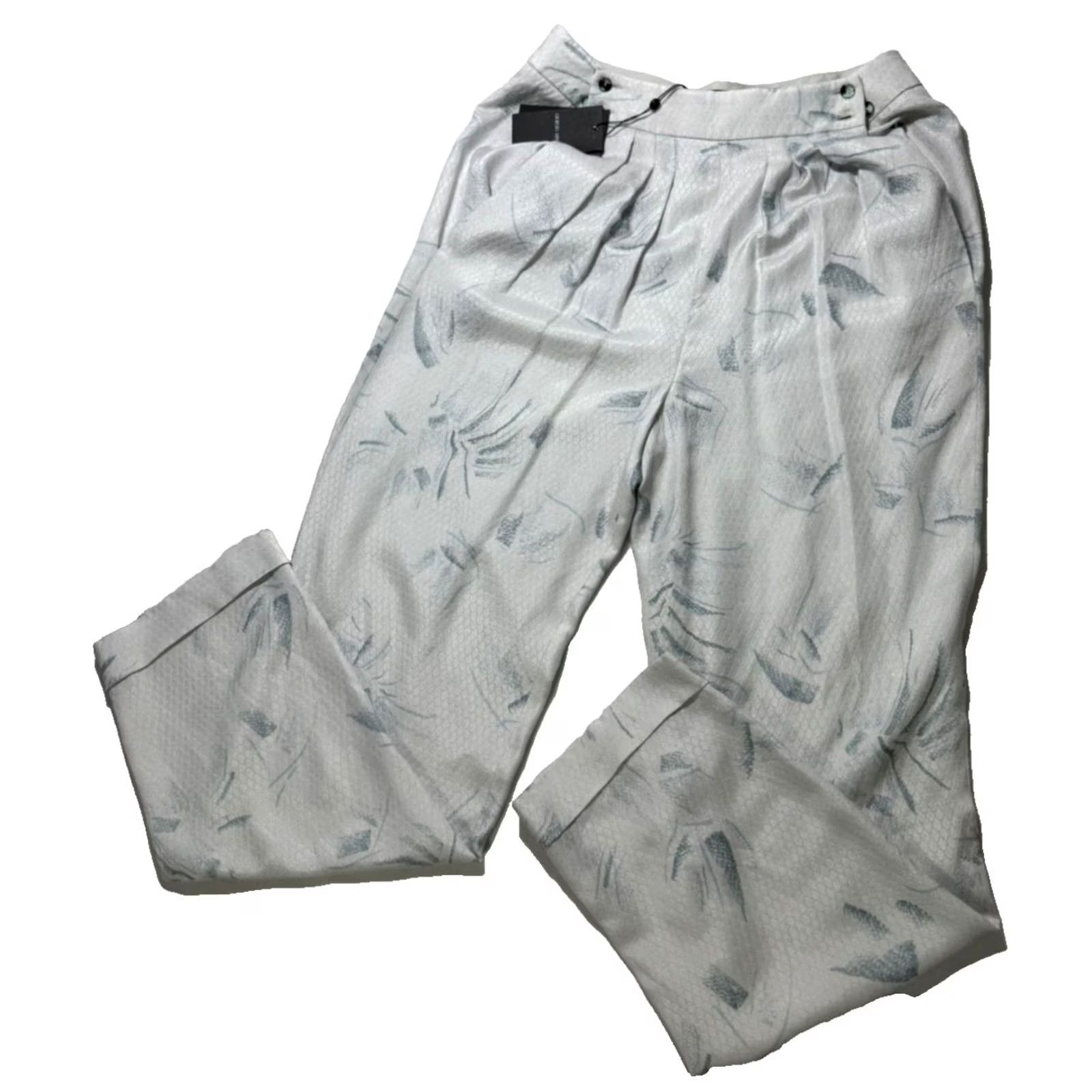 Armani ARMANI Pants Formal Bnwt Printed Jacquard Light Cream Color Women 40 Regular Dress Pants Pockets Armani Ladies Tight Hem Straight Size 27" / US 4 / IT 40 - 2 Thumbnail