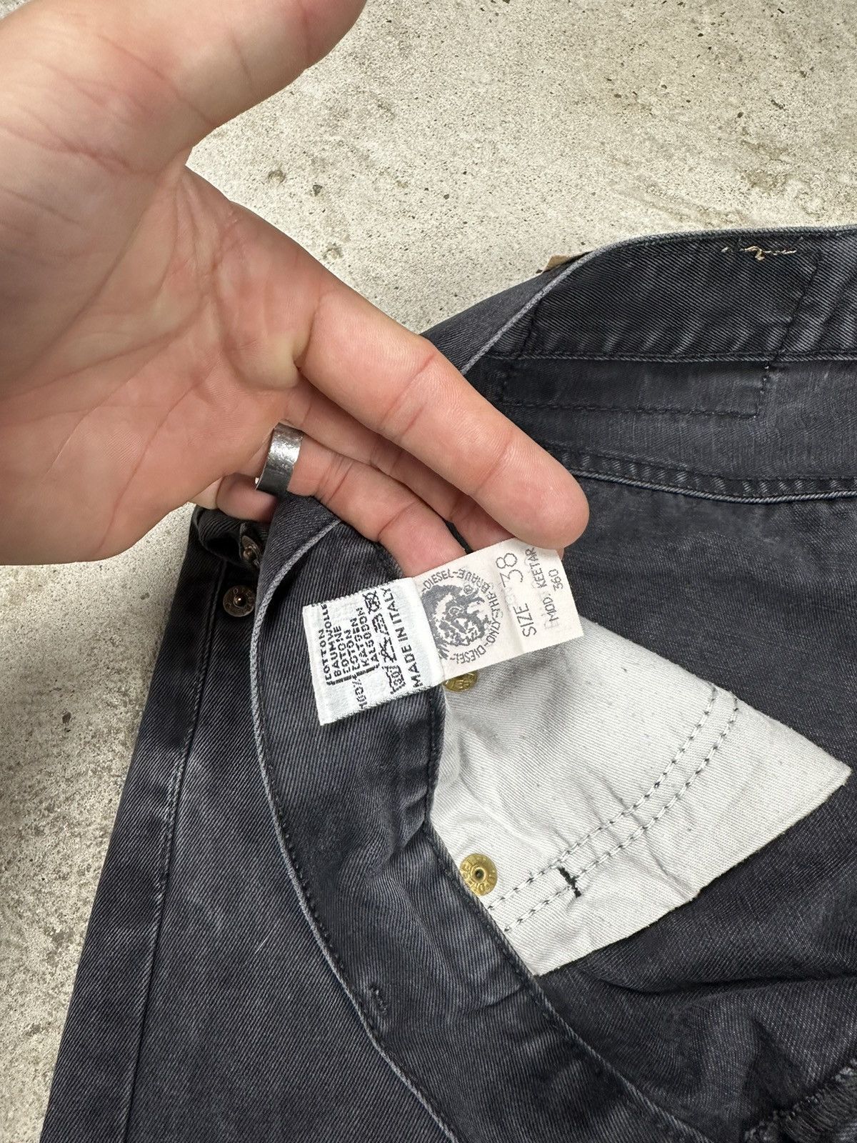 Diesel × Vintage ‼️ Vintage 90s Diesel Washed Black Grey Denim Pants Size US 38 / EU 54 - 10 Thumbnail