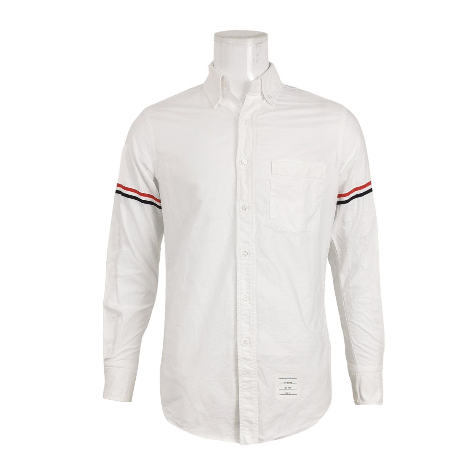 Thom Browne White Striped Sleeve Button-Up Shirt S