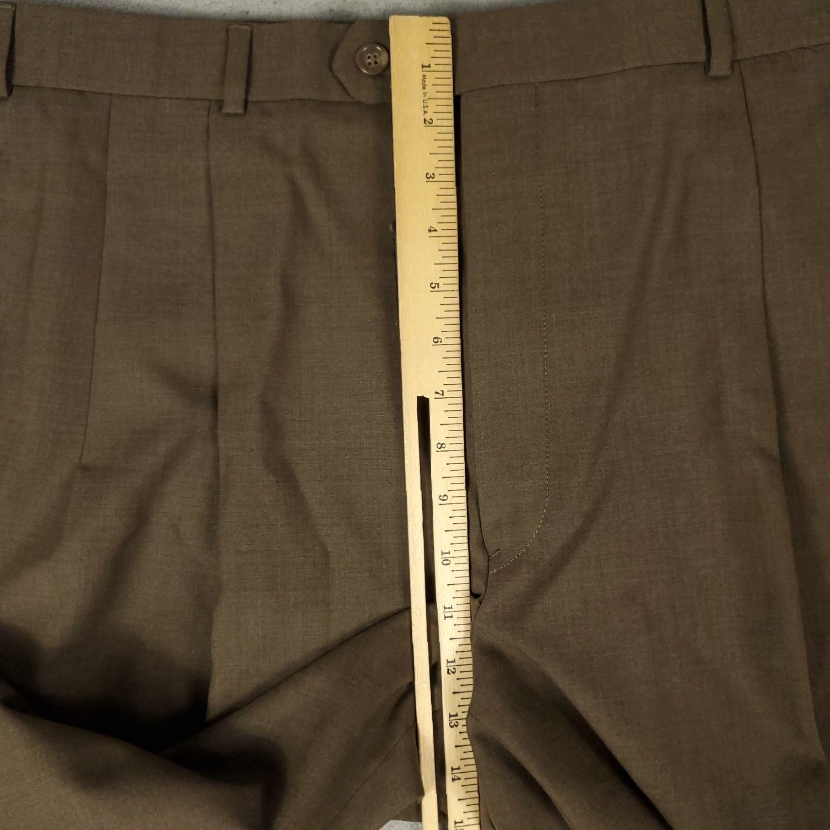 Brooks Brothers Brooks Brothers Pants Mens 40x36 Brown Dress Wool Unhemmed Pleated Regular Fit Size US 40 / EU 56 - 4 Thumbnail