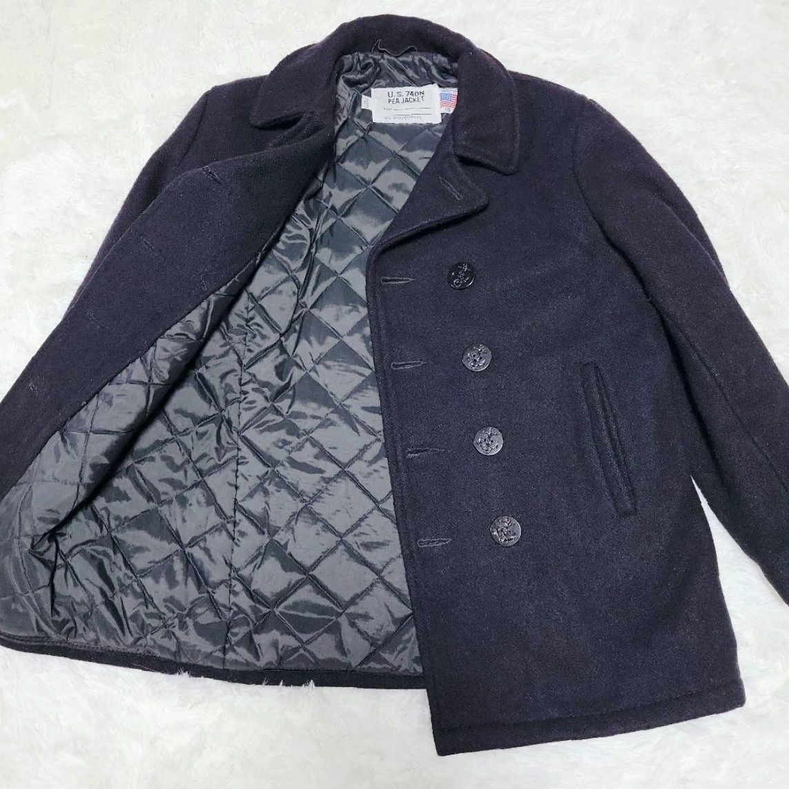 Schott VINTAGE Schott 740N Pea Coat Jacket Double Breasted Melton Wool Black M Japan Mens Coat Size US M / EU 48-50 / 2 - 3 Thumbnail