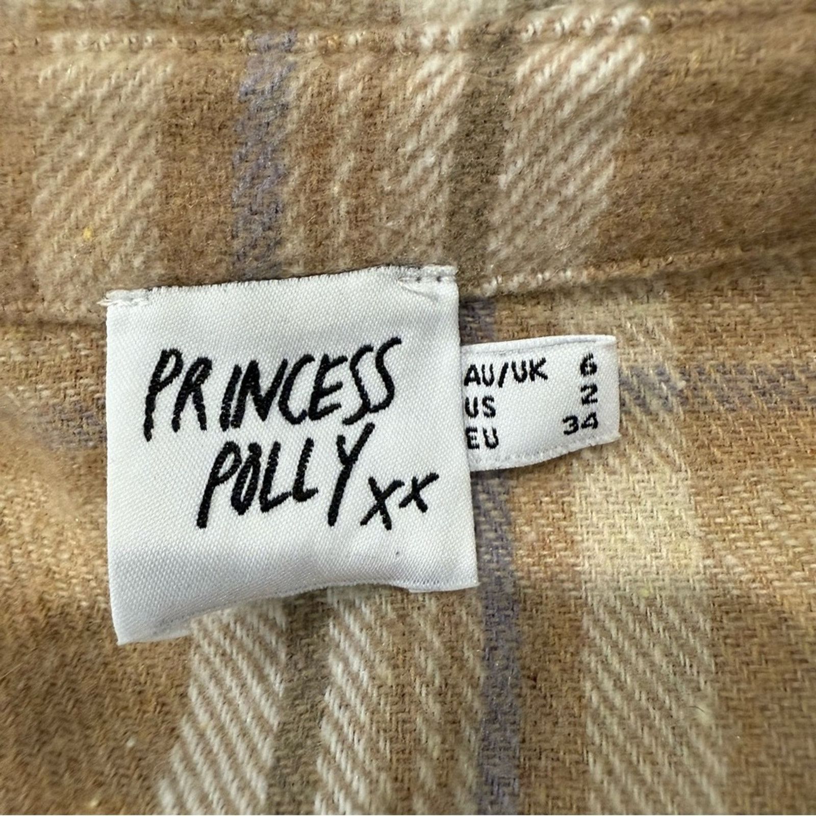 PRINCESS POLLY Princess Polly Mila Plaid Flannel Button Up Shirt Women’s 2 Size XS / US 0-2 / IT 36-38 - 5 Thumbnail