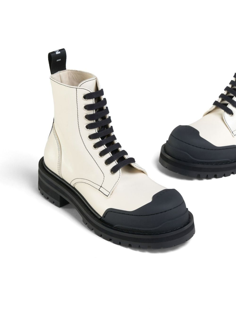 Marni o1f1d3z1025 Lace-Up Ankle Boots in White/Black Size US 8 / IT 38 - 4 Thumbnail