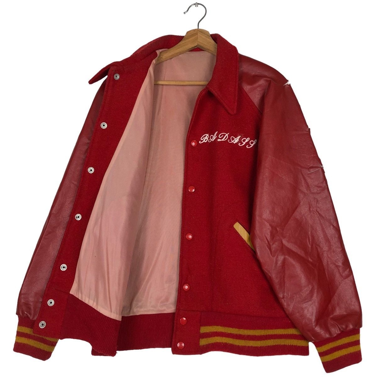 Japanese Brand 🔥VTG LEATHER VARSITY JACKET MILITARY TOYO ENTERPRISE Size US M / EU 48-50 / 2 - 11 Thumbnail