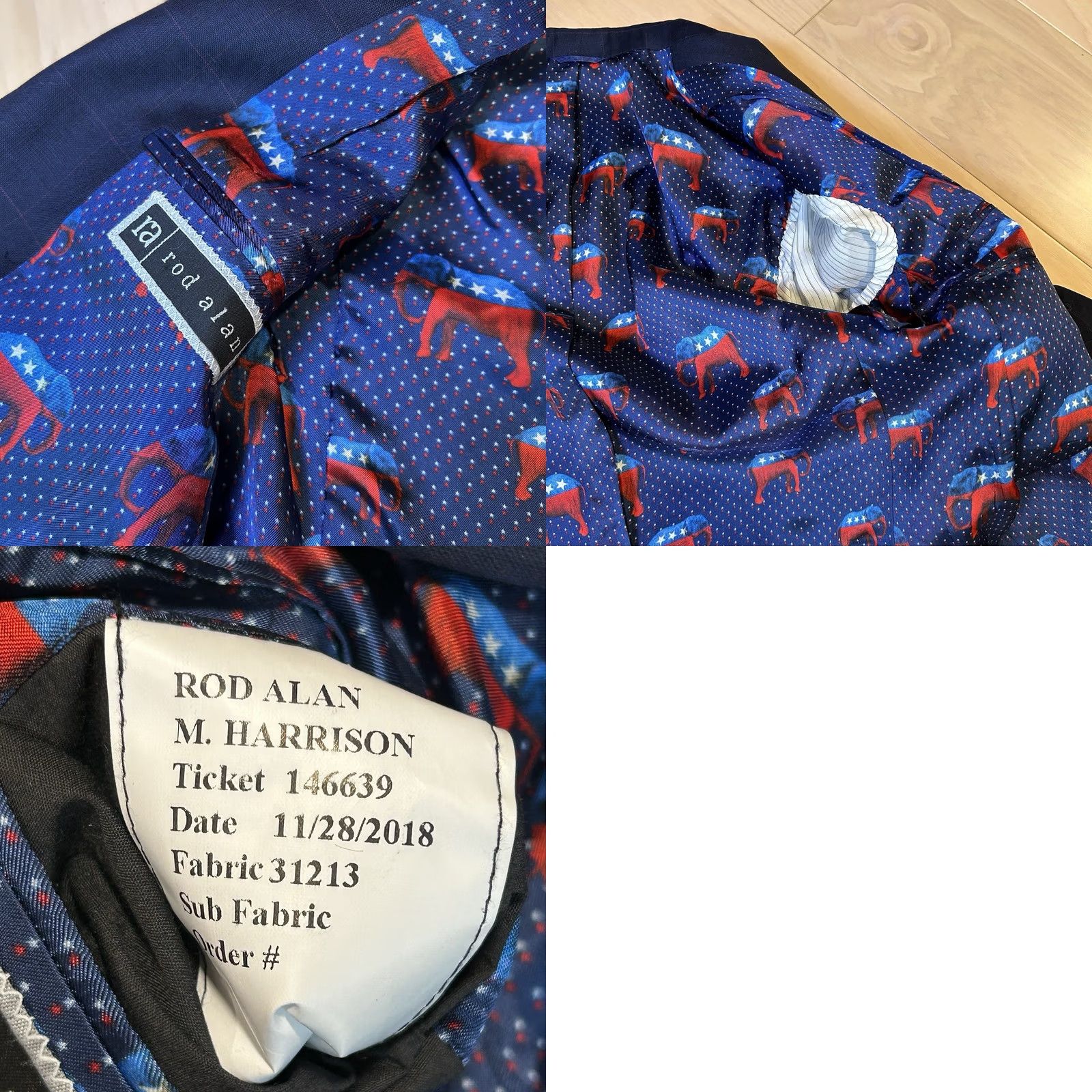 Vintage Rod Alan Custom Democratic Lining Blazer Sport Coat Men’s 39R Blue Plaid Regular Size 40R - 8 Thumbnail