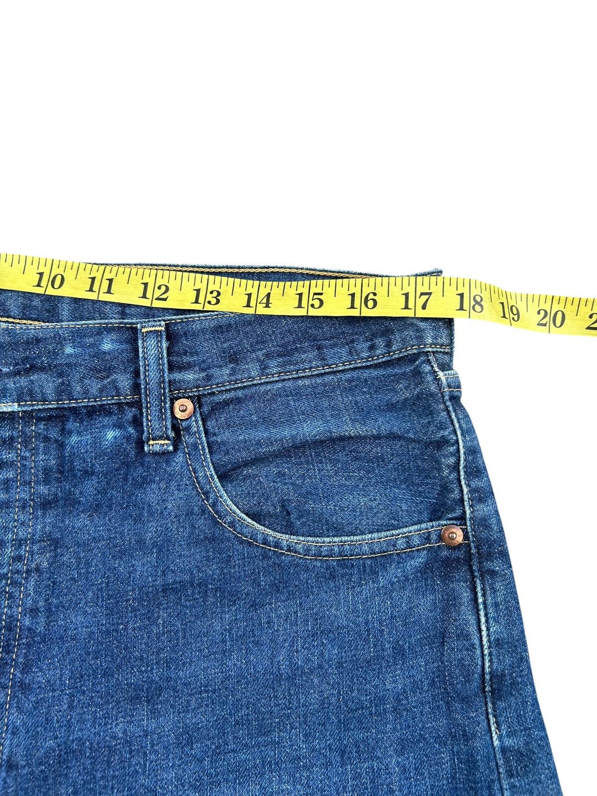 Kapital Vintage Levis Big E Selvedge Buckle Back Distressed Denim Size US 35 - 21 Thumbnail