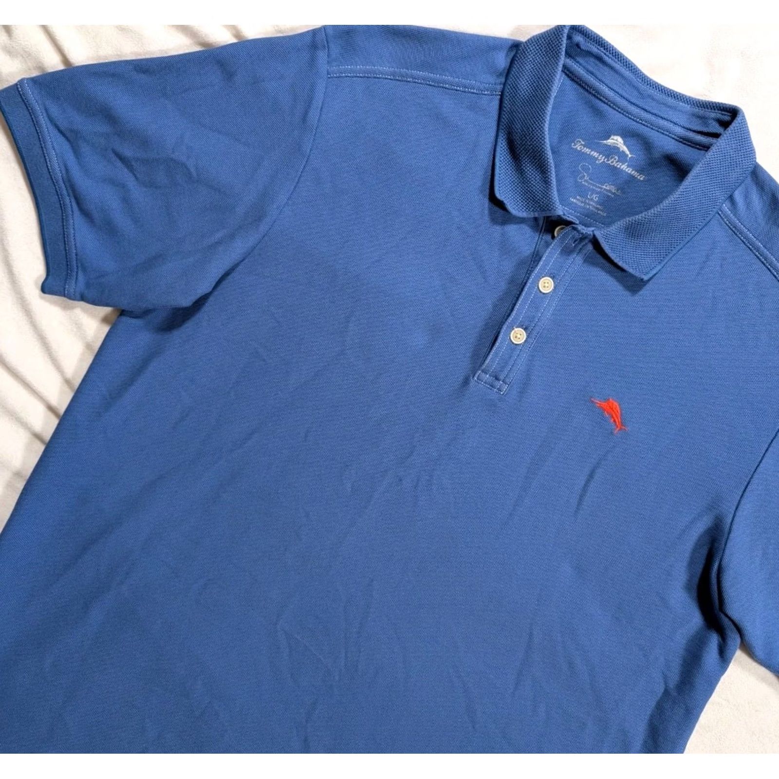 Tommy Bahama Tommy Bahama Polo Shirt Men L Blue Island Zone Supima Short Sleeve Casual Golf Polo Size US L / EU 52-54 / 3 - 2 Thumbnail