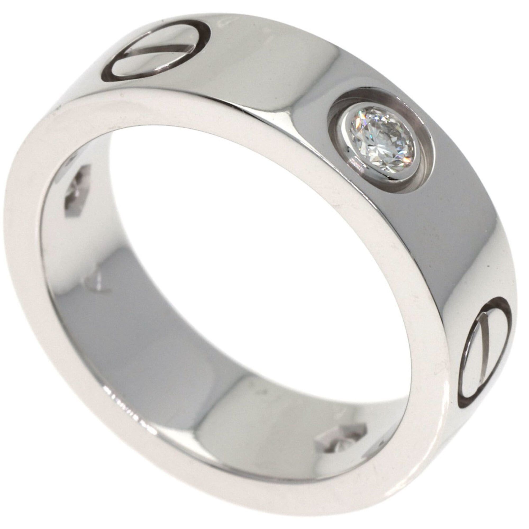 Cartier Cartier Love Ring Half Diamond 18K White Gold Women's CARTIER Size ONE SIZE - 1 Thumbnail