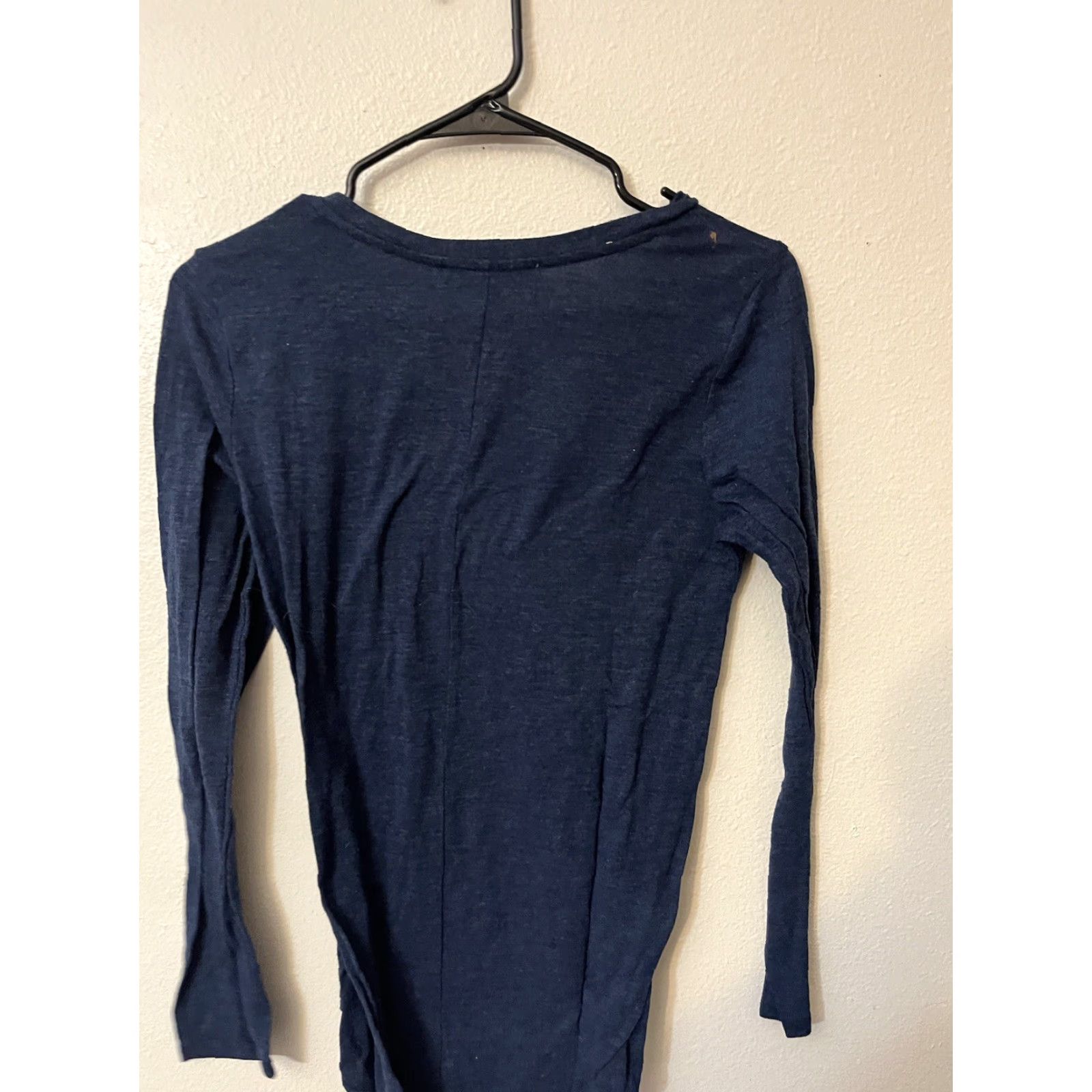 Loft VINTAGE LOFT Women Sweater Long Sleeve V-Neck T-Shirt S Light Blue Solid Casual Size S / US 4 / IT 40 - 2 Thumbnail