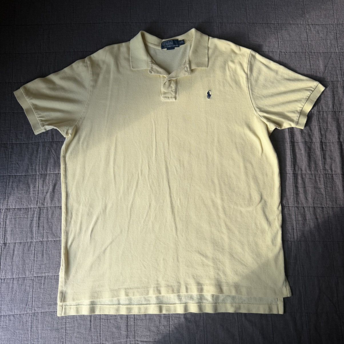 Polo Ralph Lauren Vintage 90s Polo Ralph Lauren Yellow Single Stitch Polo Size US XXL / EU 58 / 5 - 2 Thumbnail