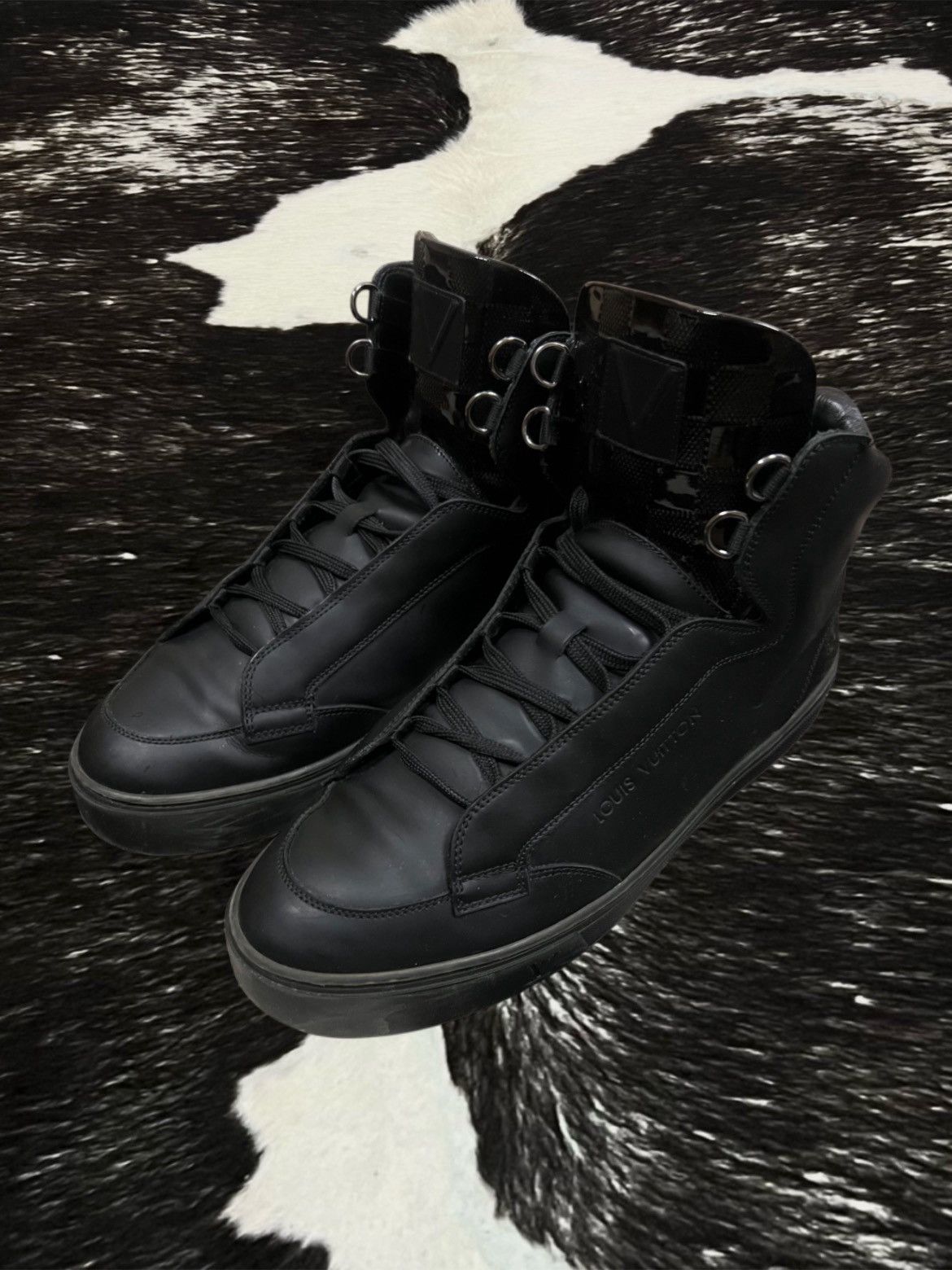 Louis Vuitton Louis Vuitton SS14 Black & Damier „Speaker“ High-Top Sneaker Size US 9 / EU 42 - 4 Thumbnail