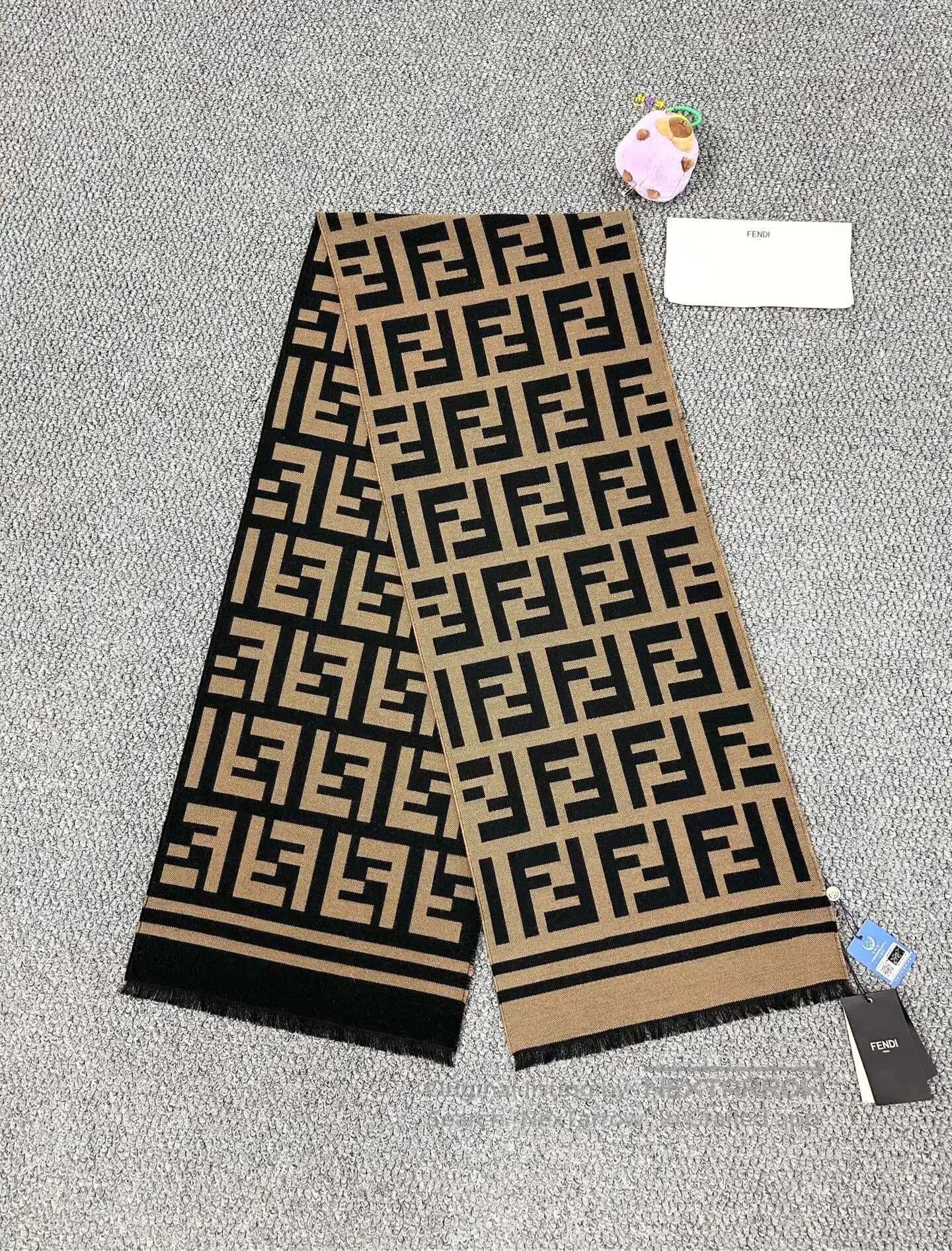 Fendi FENDI Classic Brown Monogrammed Old Logo Scarf| Size ONE SIZE - 1 Thumbnail