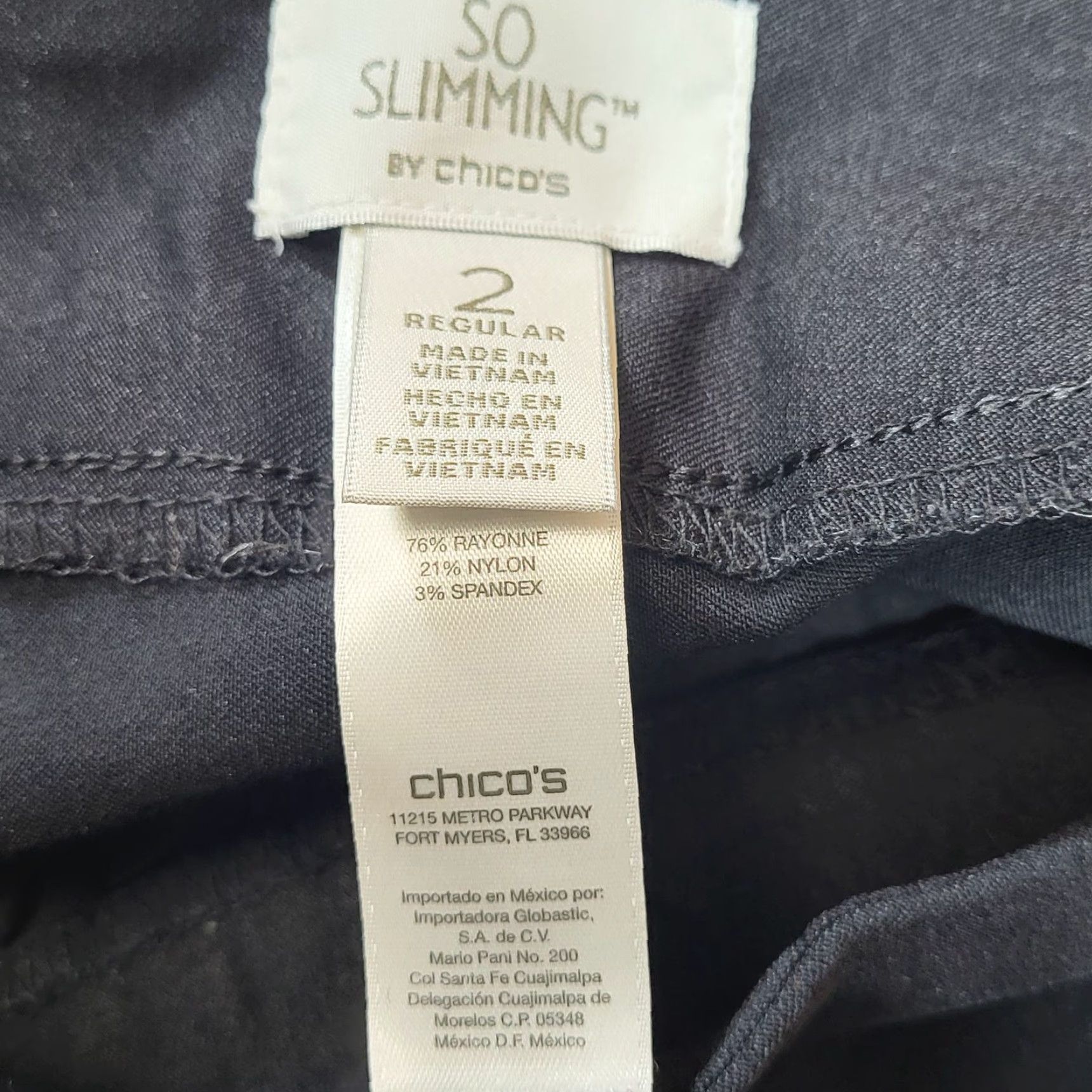 Vintage Chico's Chicos So Slimming Black Pants Size 10 Regular Pull On Pockets Womens Slim Ankle Size 32" / US 10 / IT 46 - 4 Thumbnail