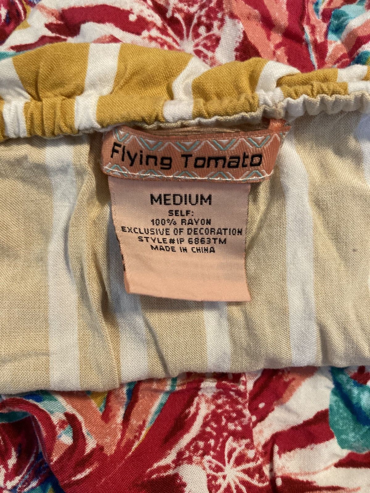 Other Flying tomato, yellow striped floral off shoulder jumpsuit Size 30" / US 8 / IT 44 - 2 Thumbnail