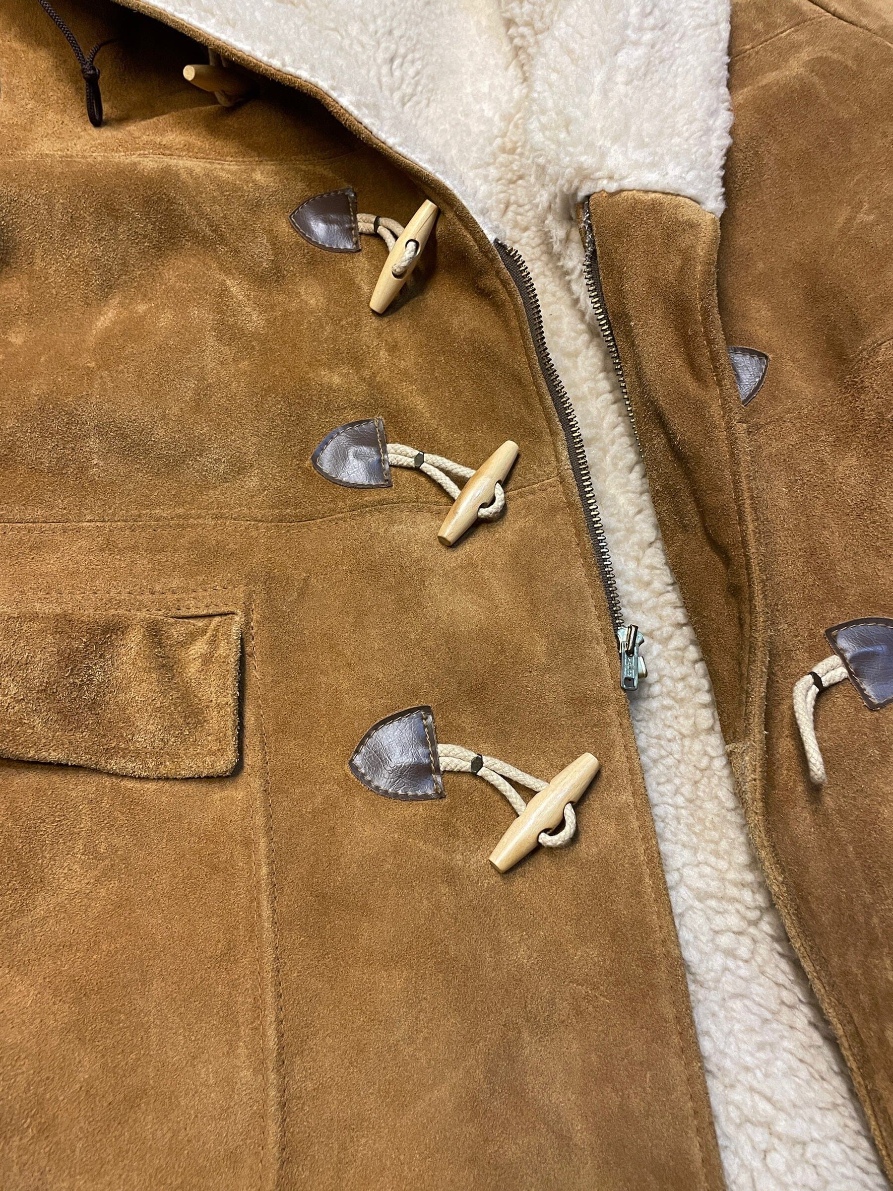 Schott 70s Schott NYC Suede & Shearling Vintage Toggle Coat Size L / US 10 / IT 46 - 6 Thumbnail