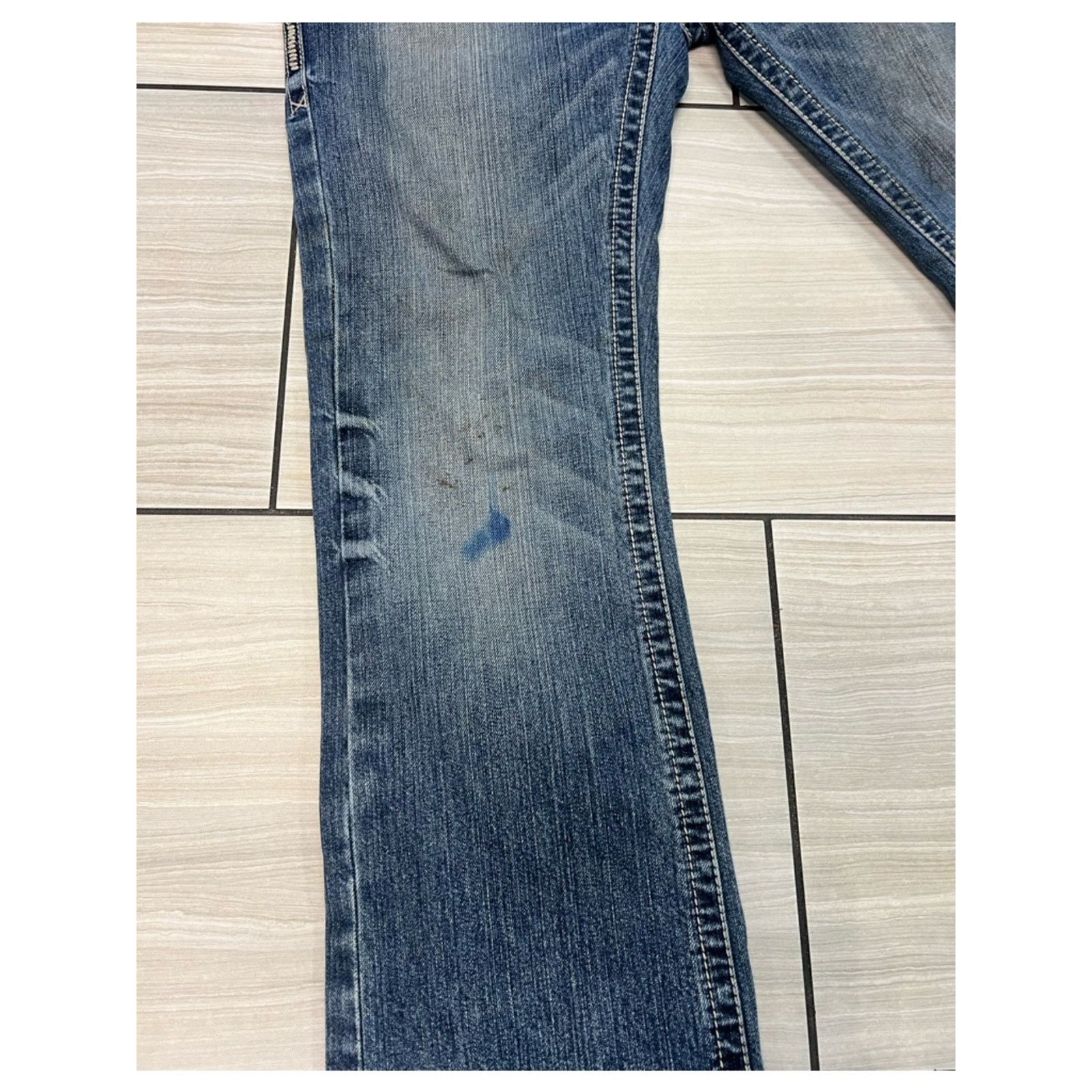 Ariat Ariat Western Bootcut Denim Distressed Jeans Size US 32 / EU 48 - 9 Thumbnail