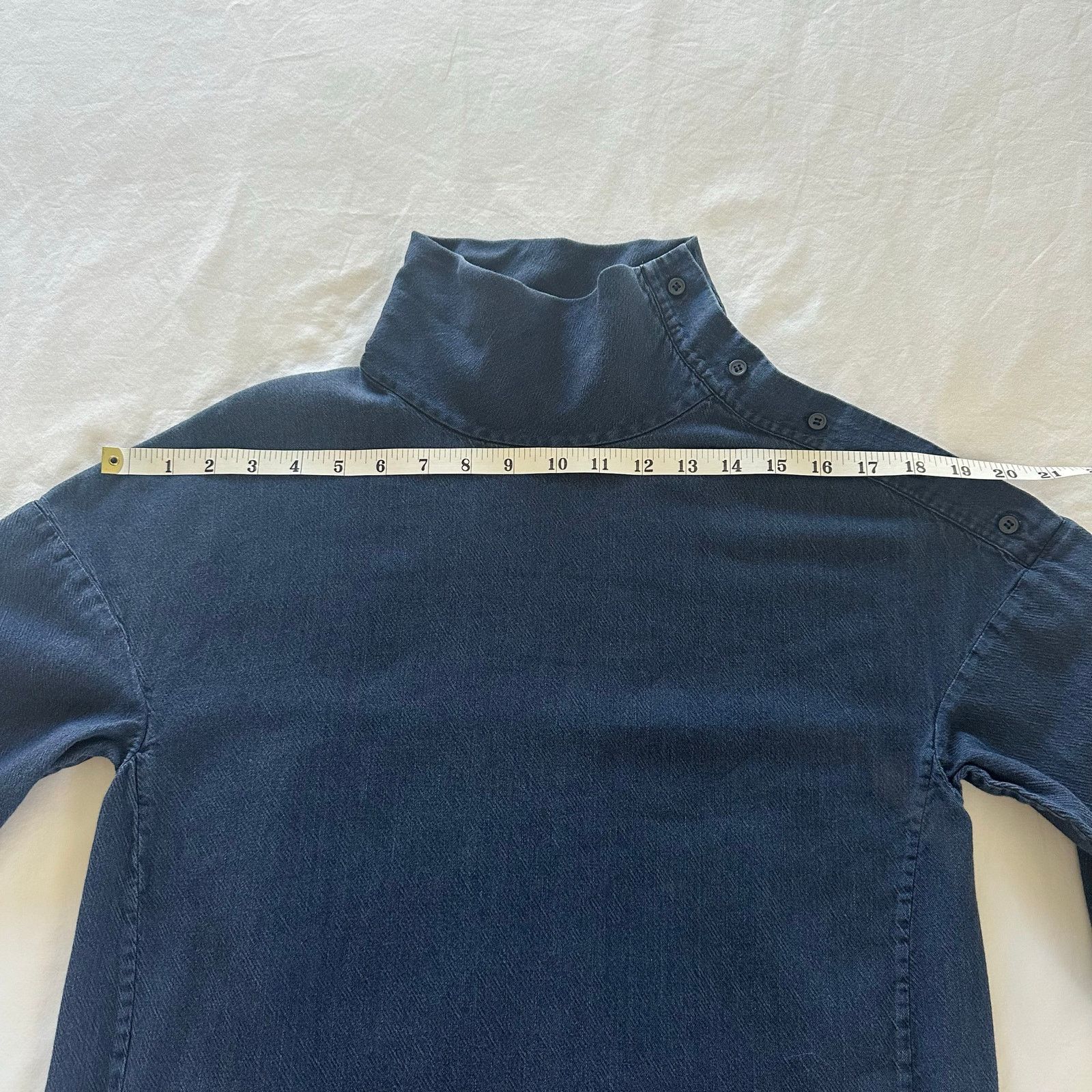 Cos COS Navy Denim Funnel Neck Shift Dress Size 2 Size XS / US 0-2 / IT 36-38 - 7 Thumbnail